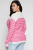 Plus Size Crew Neck Striped Sweater sold by Rainbow