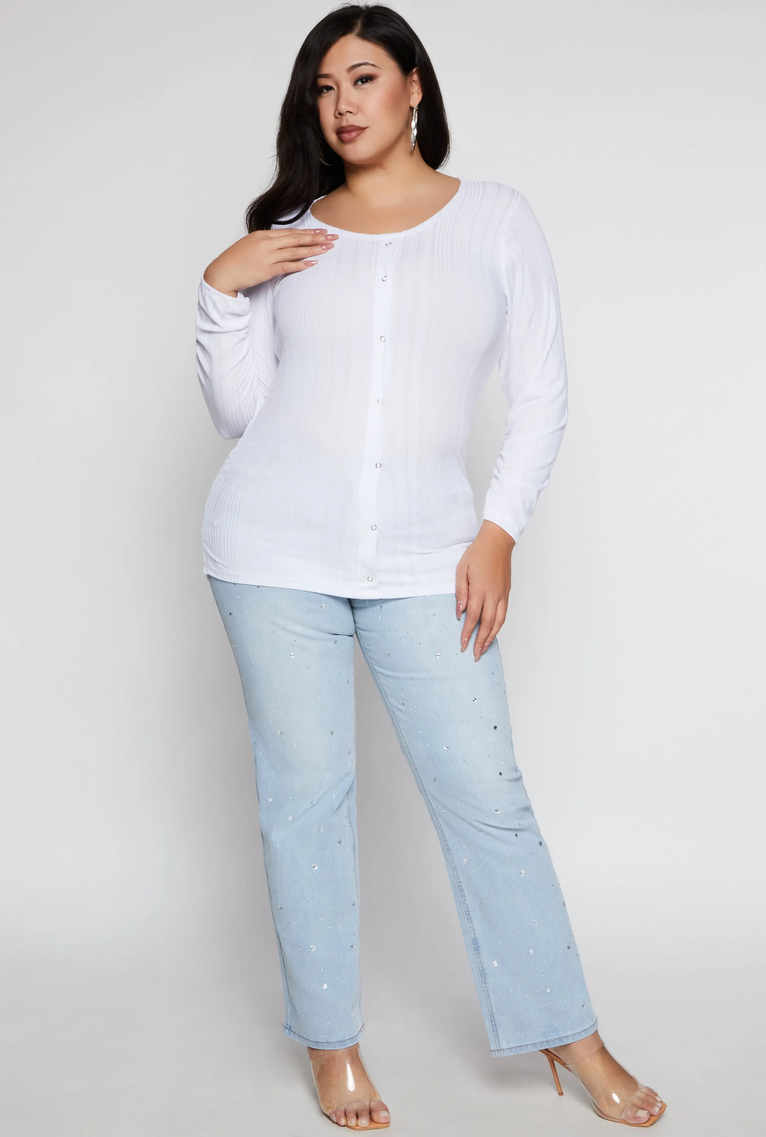 Plus Size Shadow Stripe Ruched Blouse sold by Rainbow product image thumbnail 2