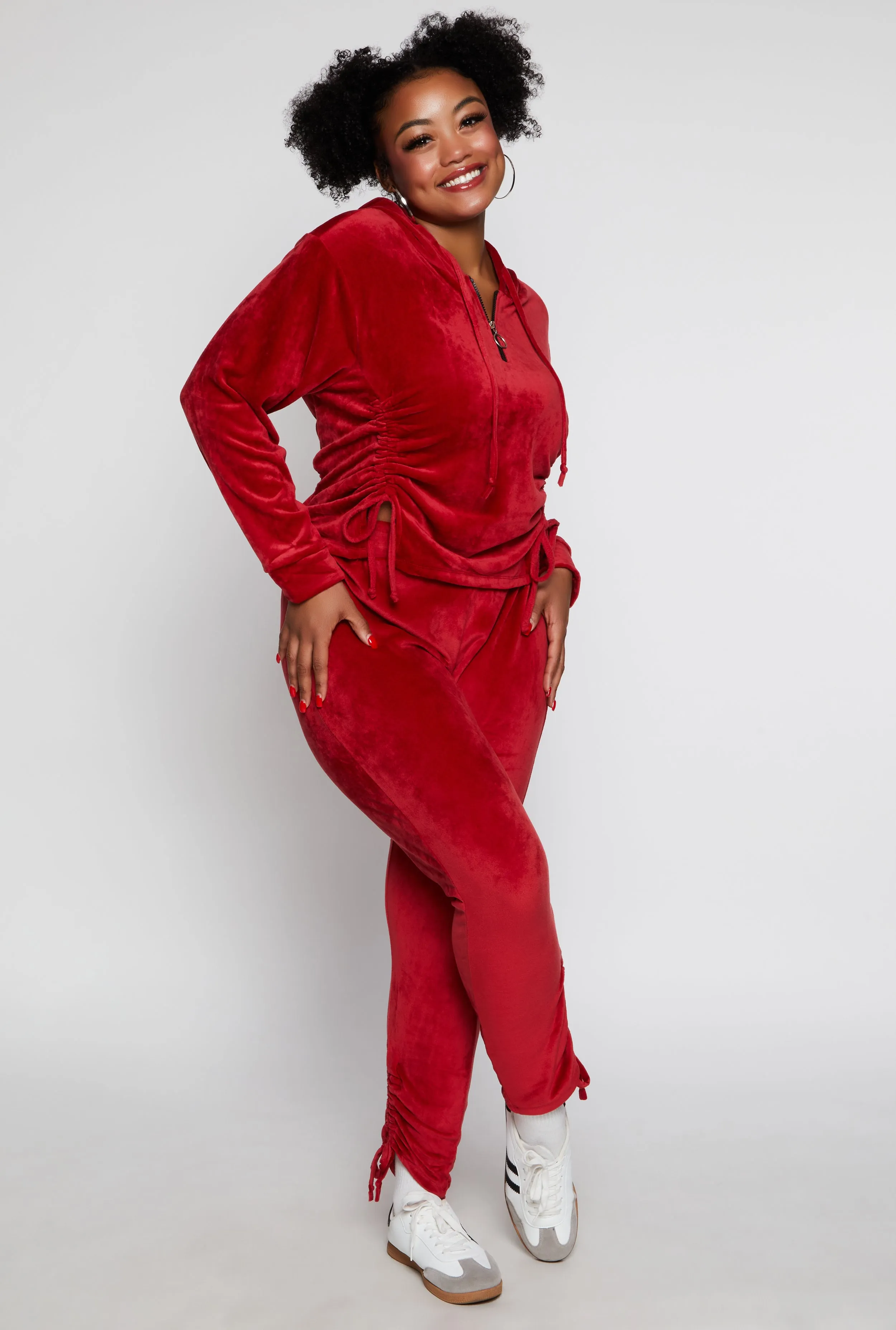 Plus Size Velour Ruched Leg Sweatpants sold by Rainbow