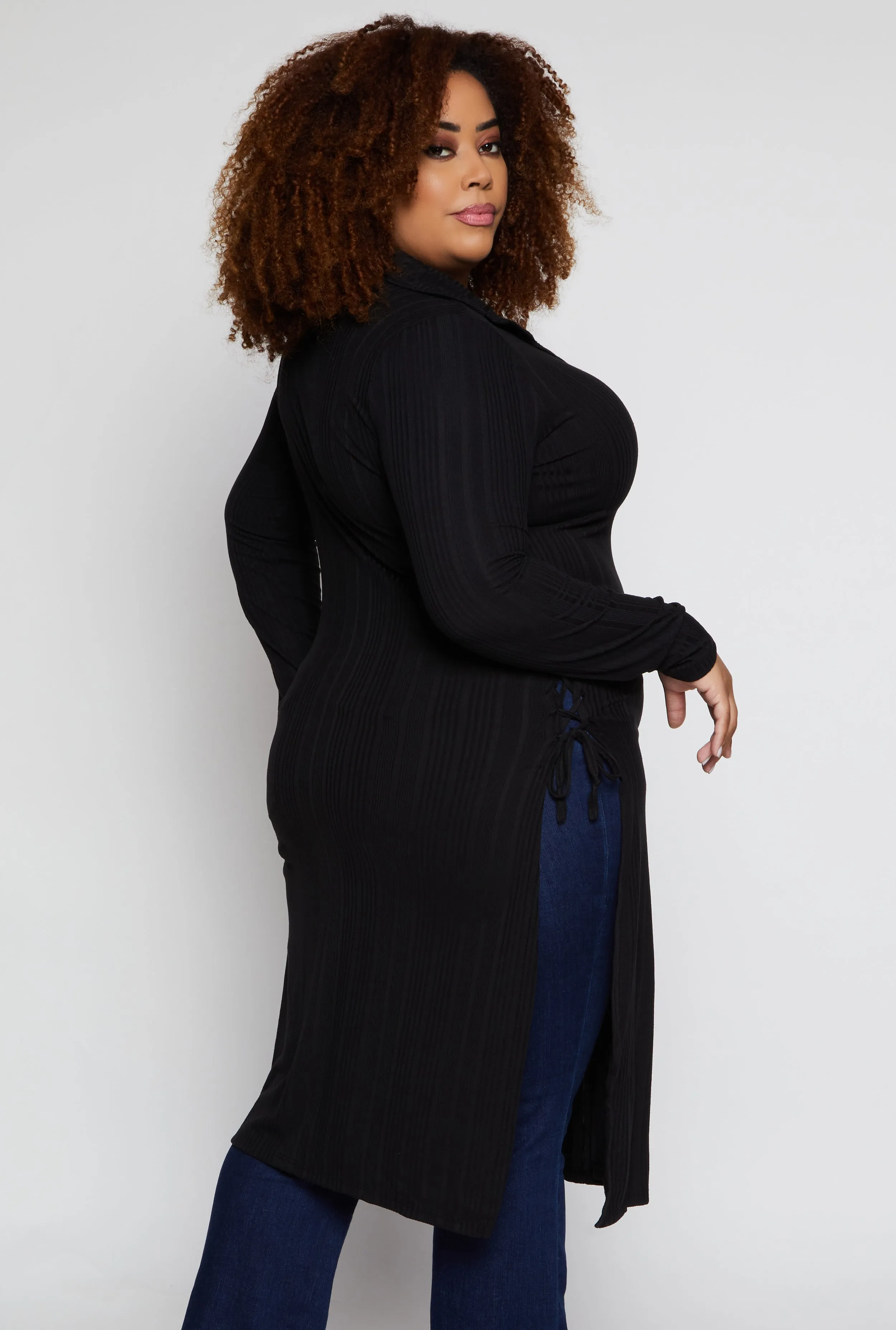 Plus Size Lace Up Side Slit Maxi Top sold by Rainbow product image thumbnail 3