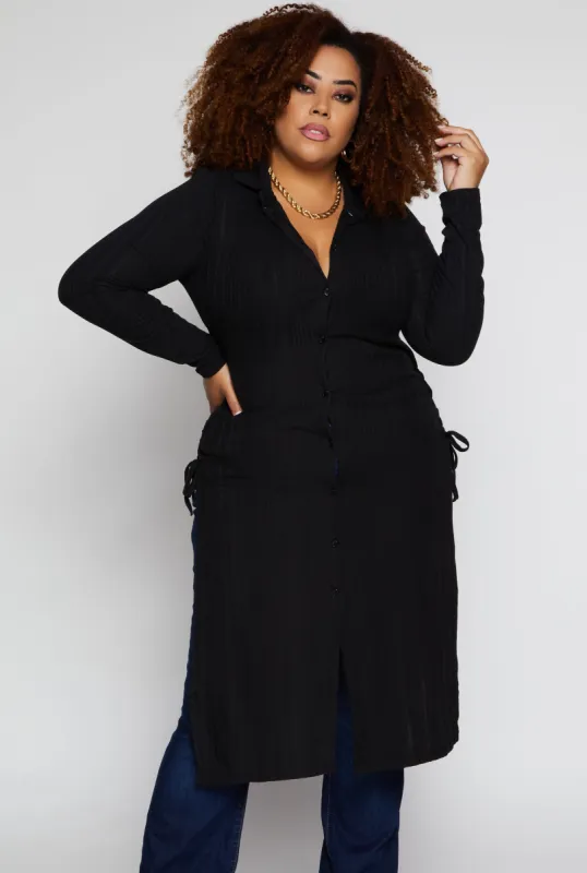 Plus Size Lace Up Side Slit Maxi Top sold by Rainbow