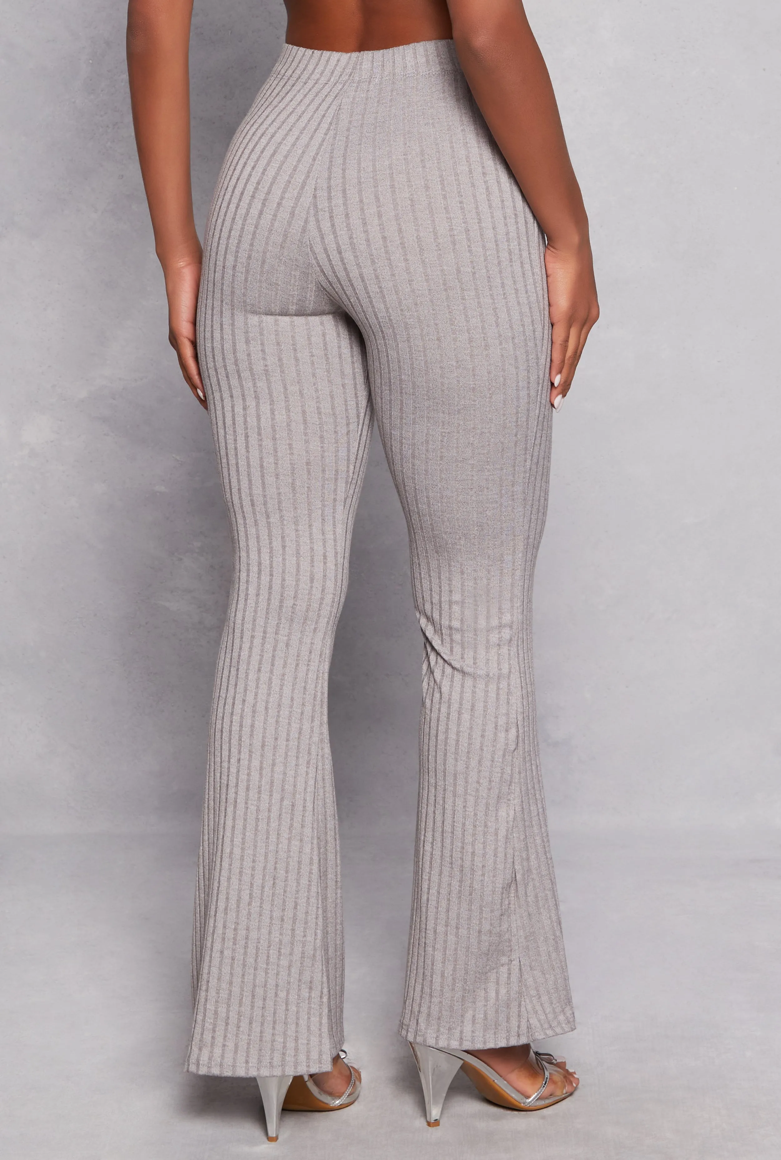 Ribbed Knit High Waist Flare Pants sold by Rainbow product image thumbnail 3