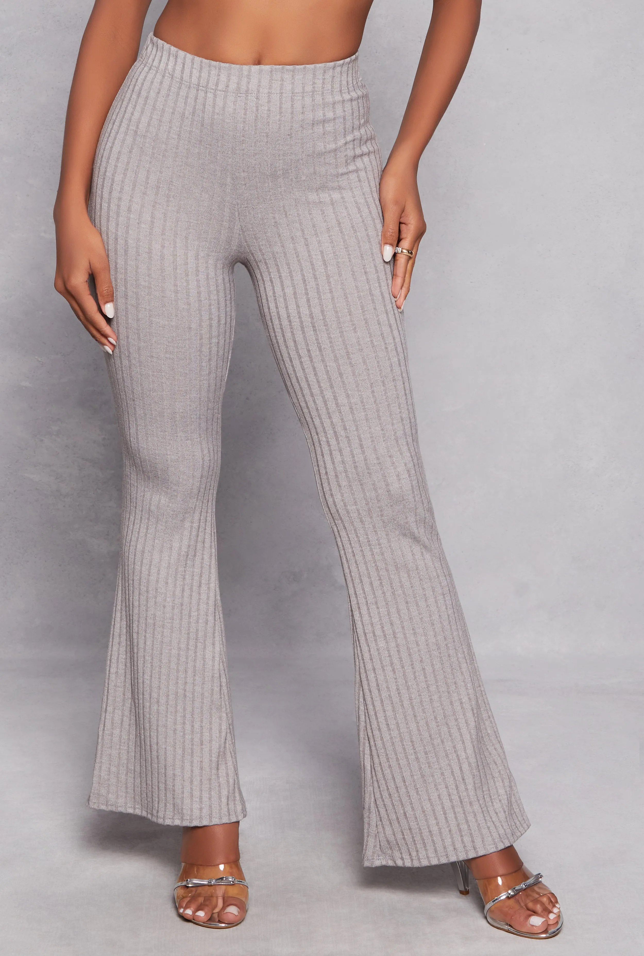 Ribbed Knit High Waist Flare Pants sold by Rainbow product image thumbnail 2
