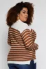 Plus Size Crew Neck Striped Sweater sold by Rainbow