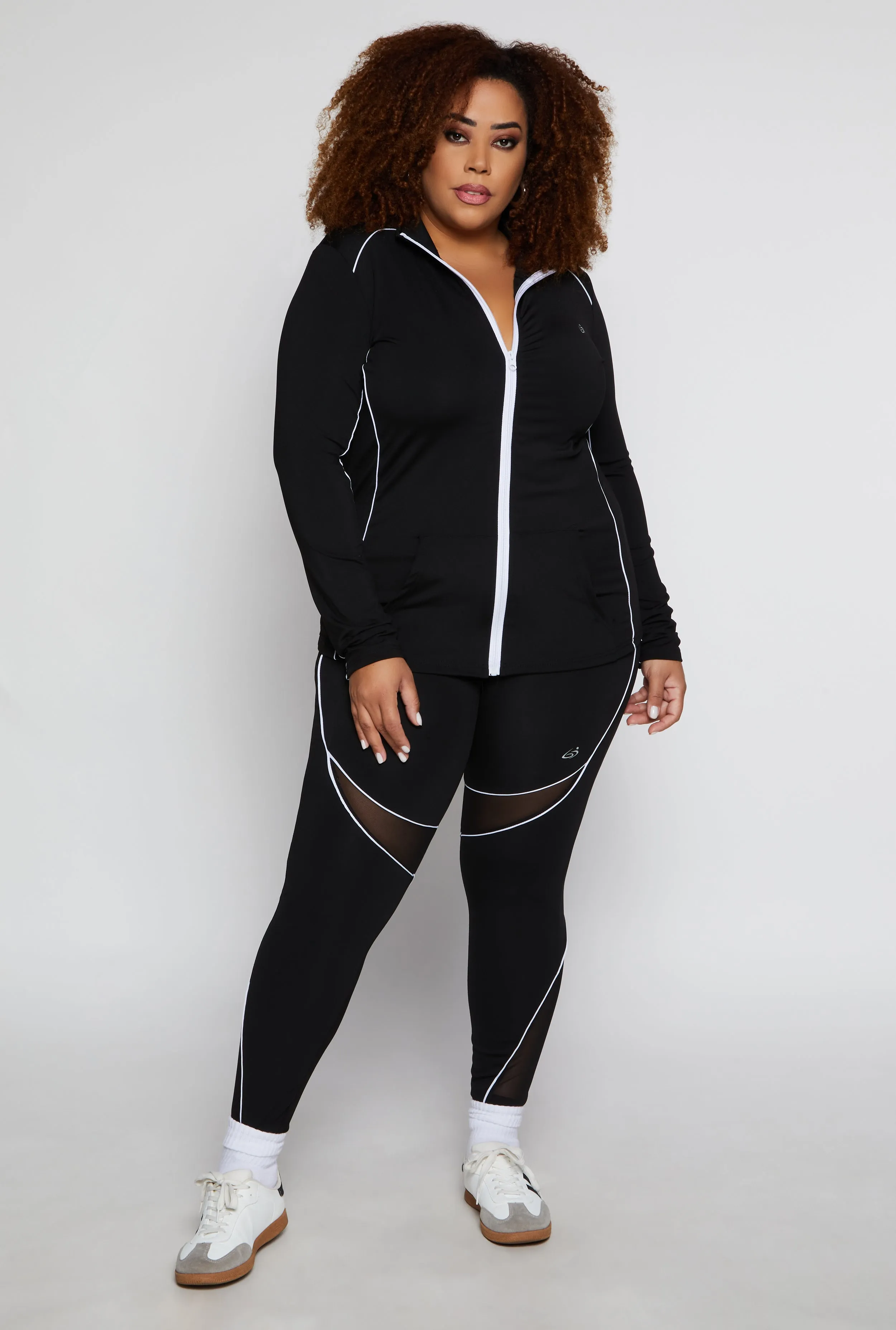 Plus Size Contrast Trim Track Jacket sold by Rainbow product image thumbnail 2