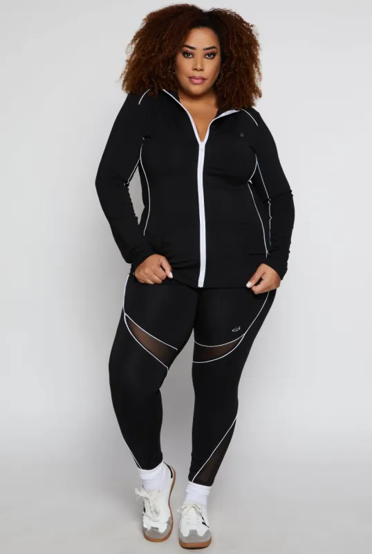 Plus Size Mesh Insert Active Leggings sold by Rainbow