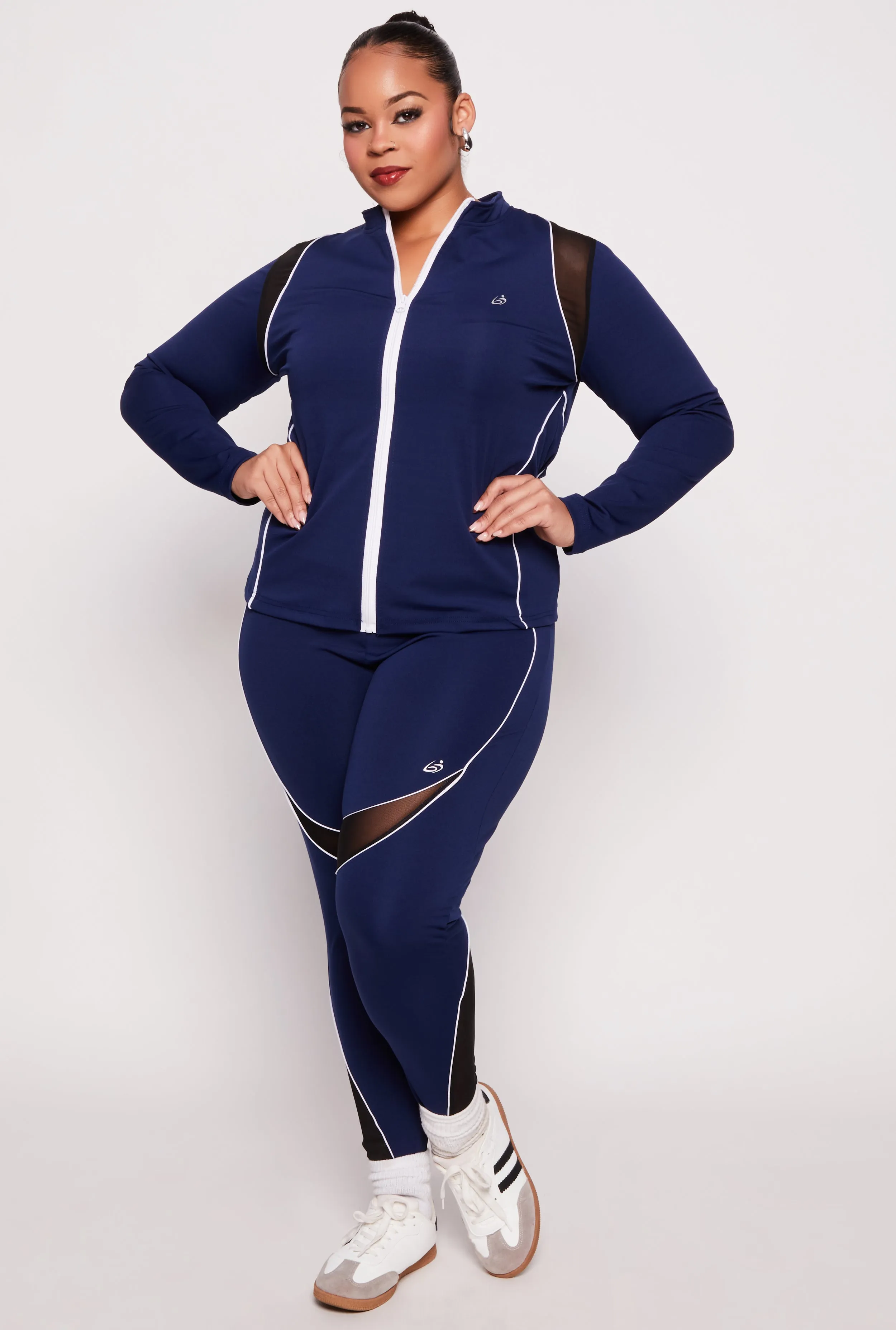Plus Size Mesh Insert Track Jacket sold by Rainbow product image thumbnail 2