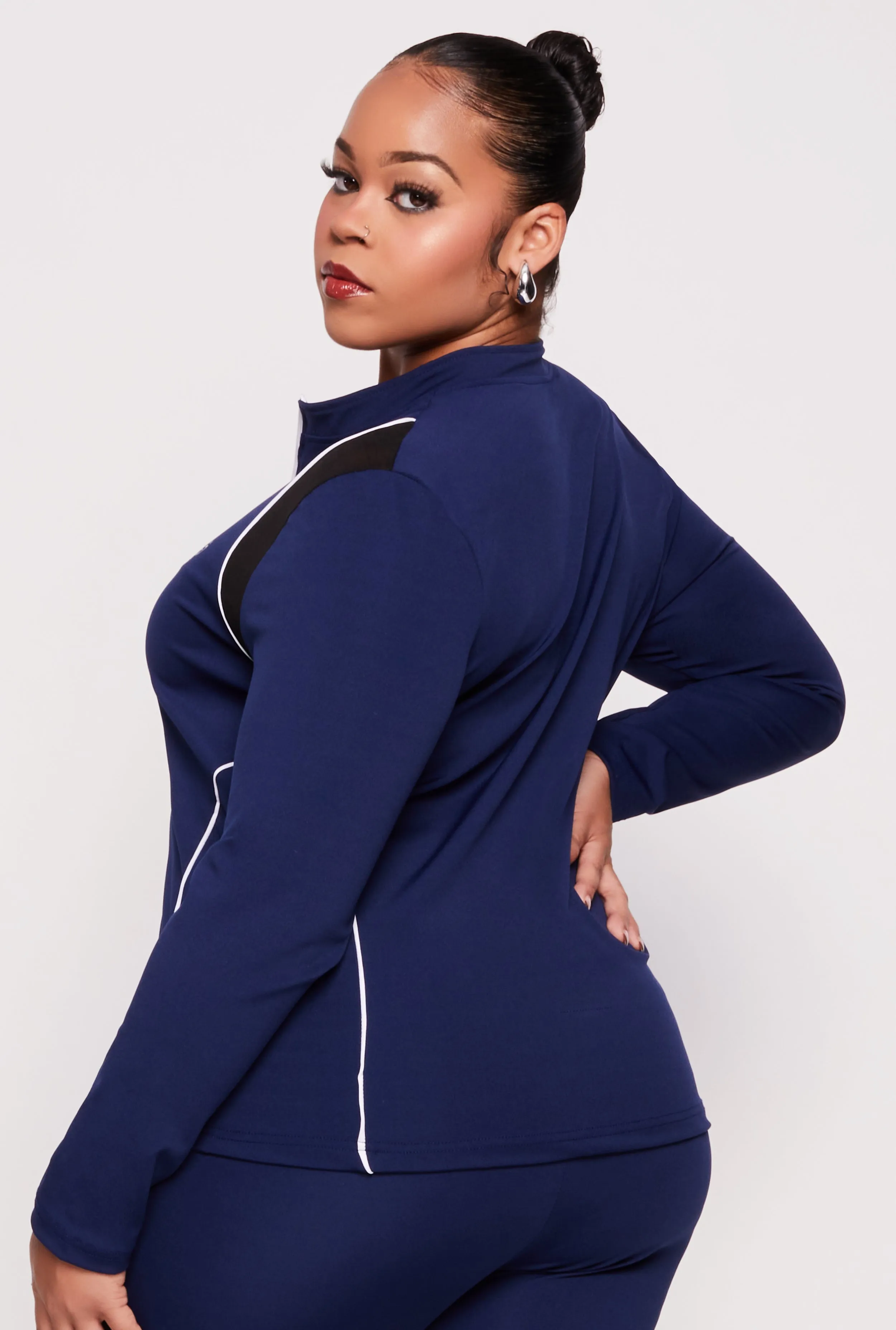 Plus Size Mesh Insert Track Jacket sold by Rainbow product image thumbnail 3