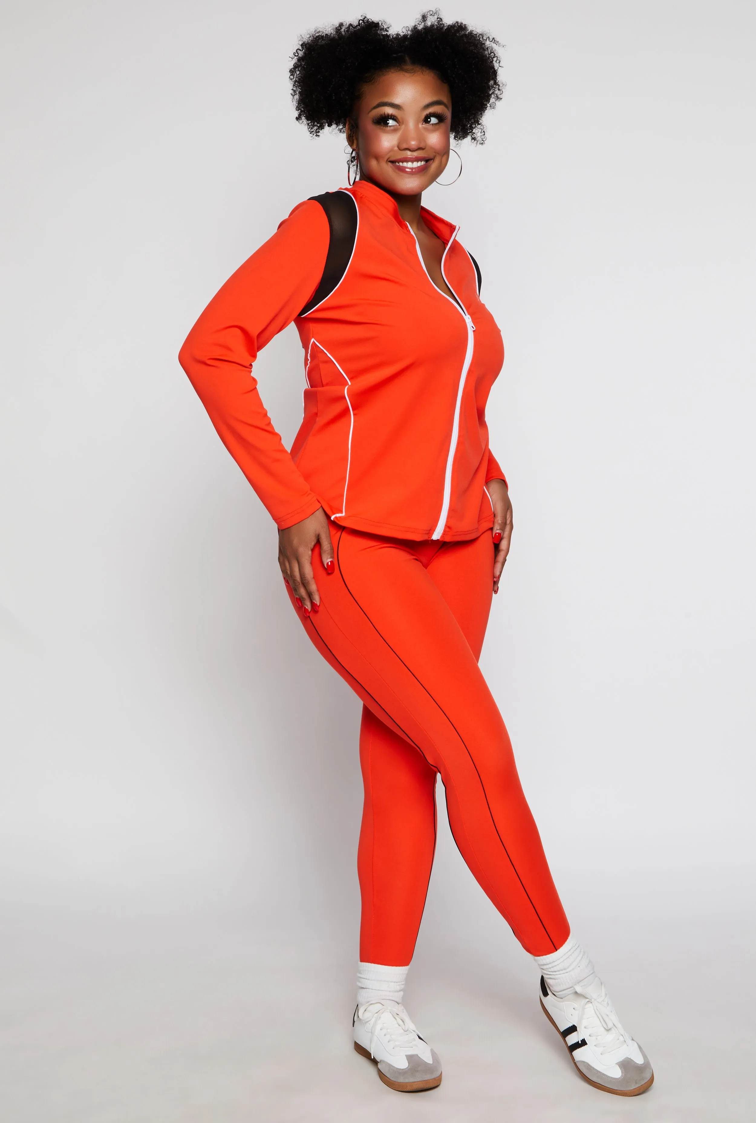 Plus Size Mesh Insert Track Jacket sold by Rainbow product image thumbnail 2