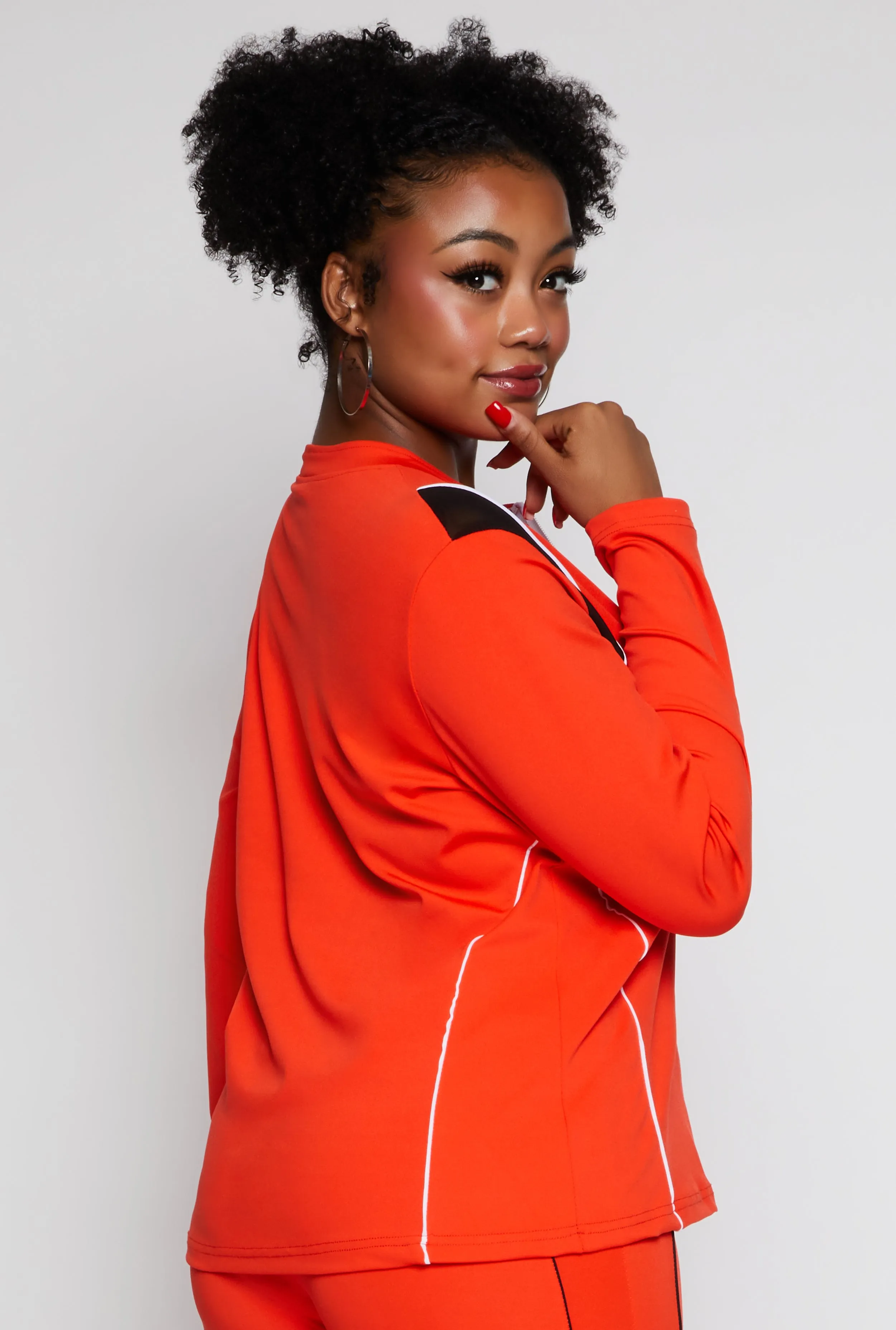 Plus Size Mesh Insert Track Jacket sold by Rainbow product image thumbnail 3