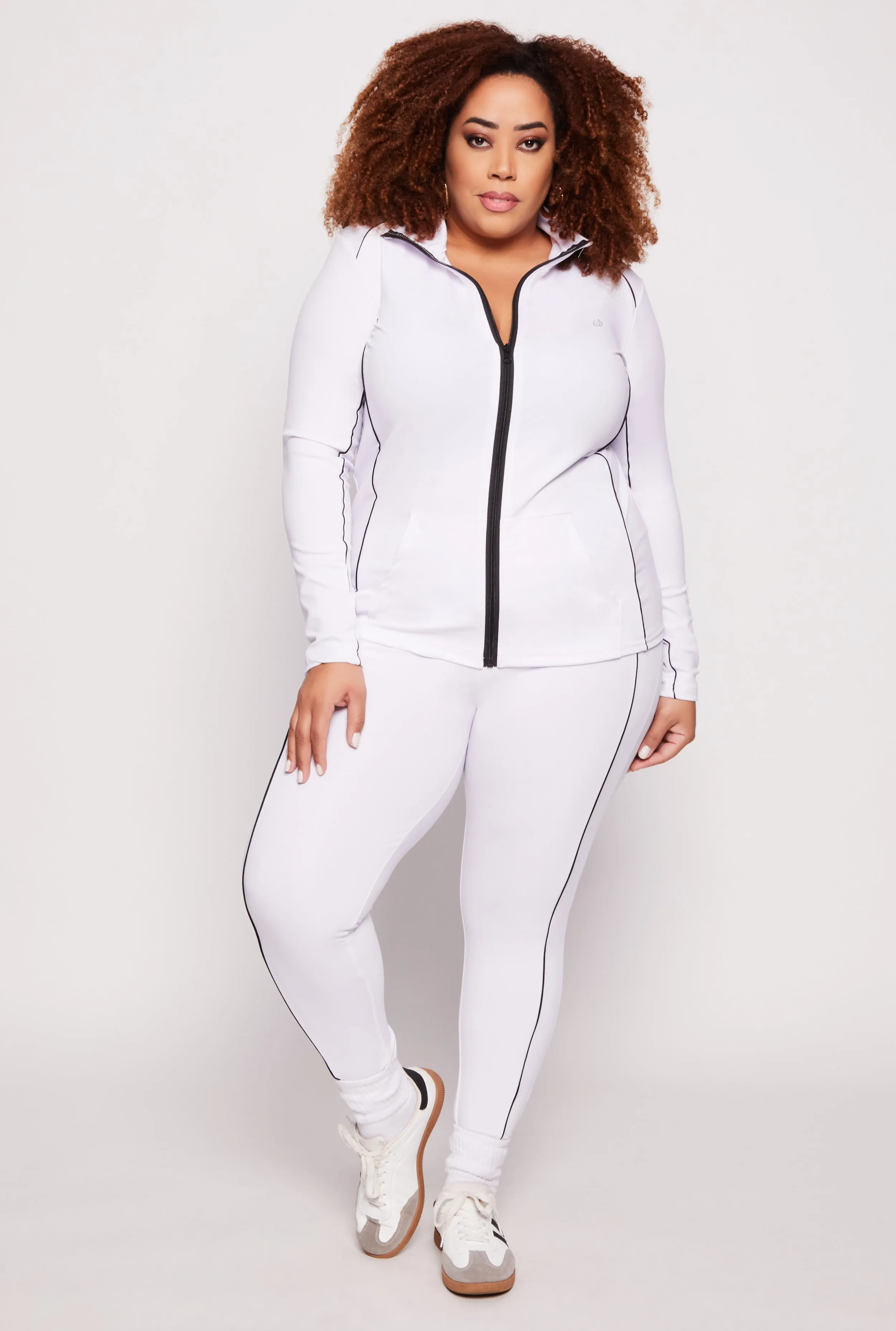 Plus Size Contrast Trim Active Leggings sold by Rainbow