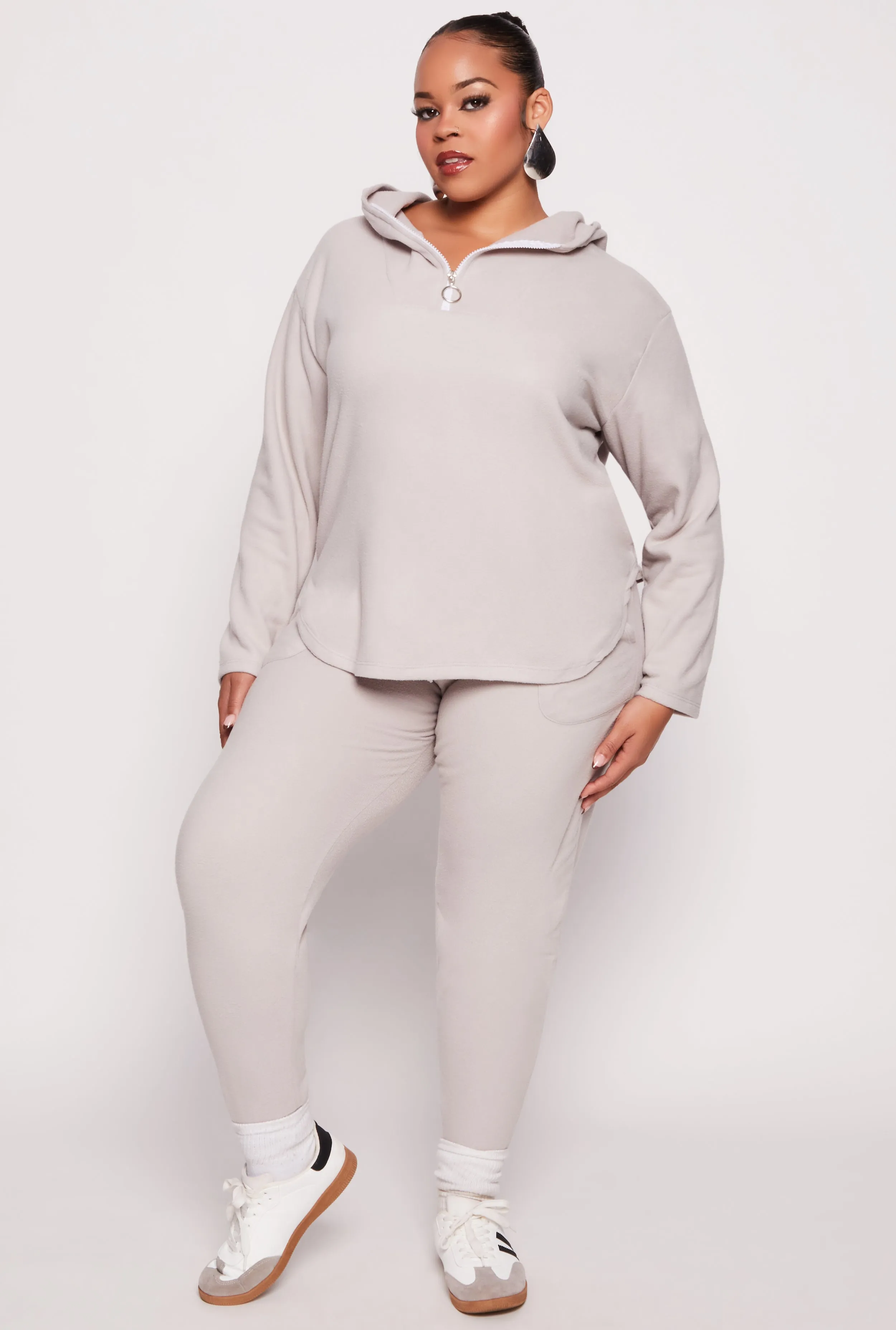 Plus Size Fleece Lined Drawstring Joggers sold by Rainbow