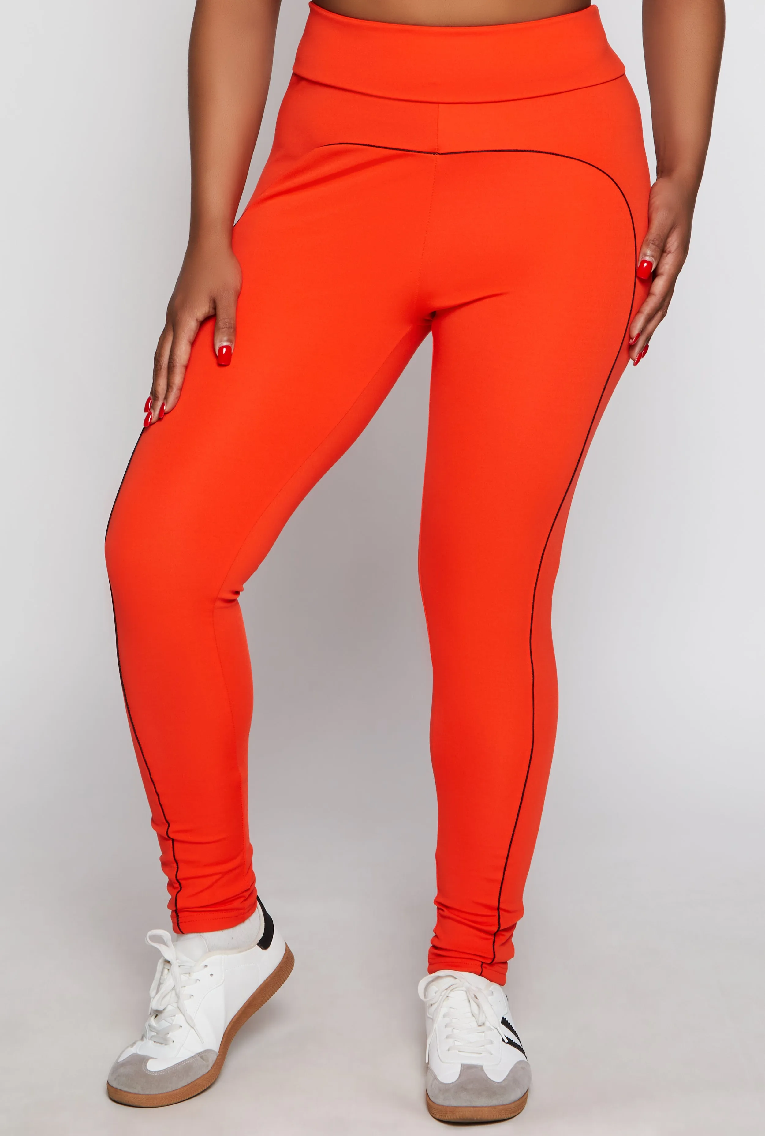 Plus Size Contrast Trim Active Leggings sold by Rainbow product image thumbnail 2