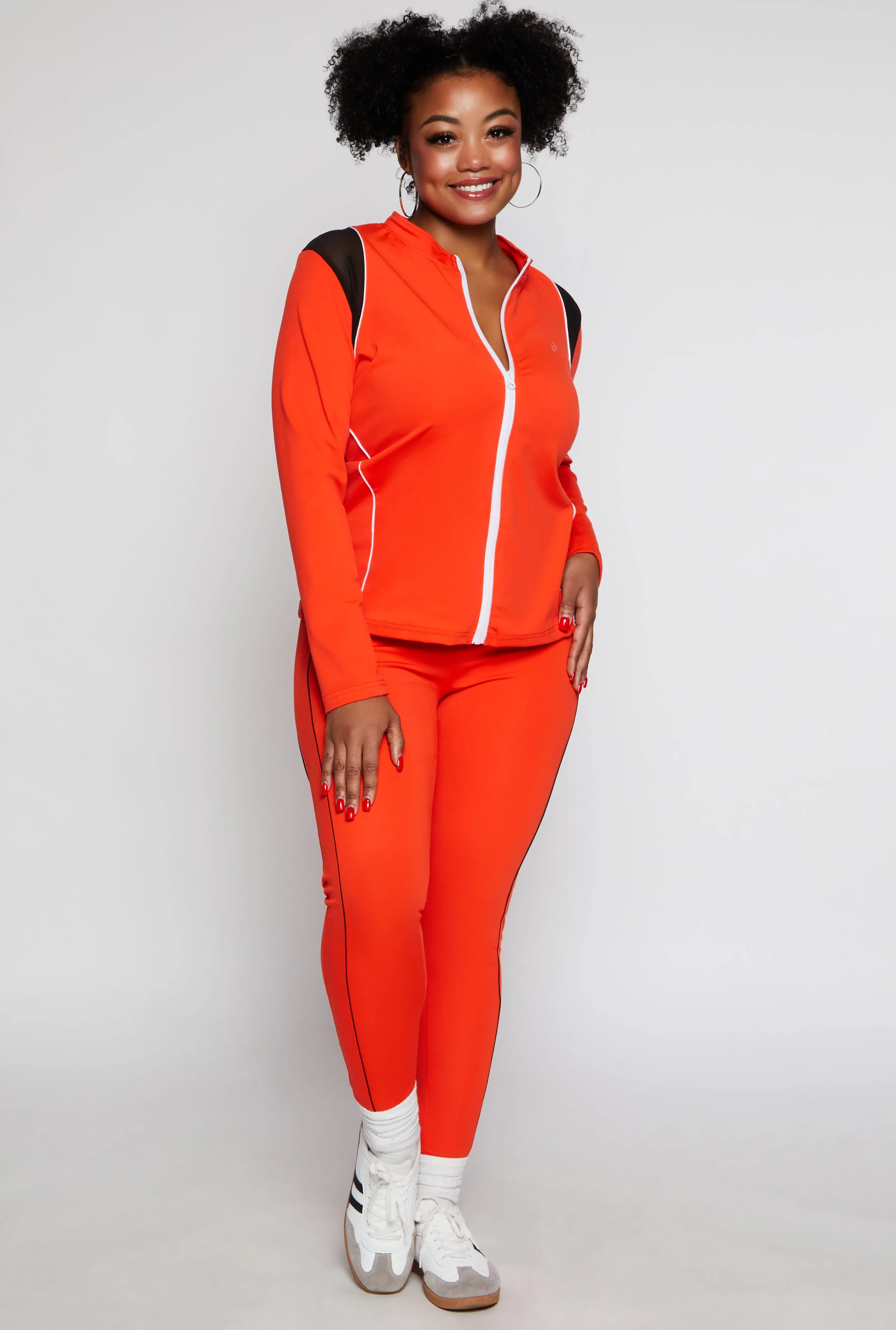 Plus Size Contrast Trim Active Leggings sold by Rainbow