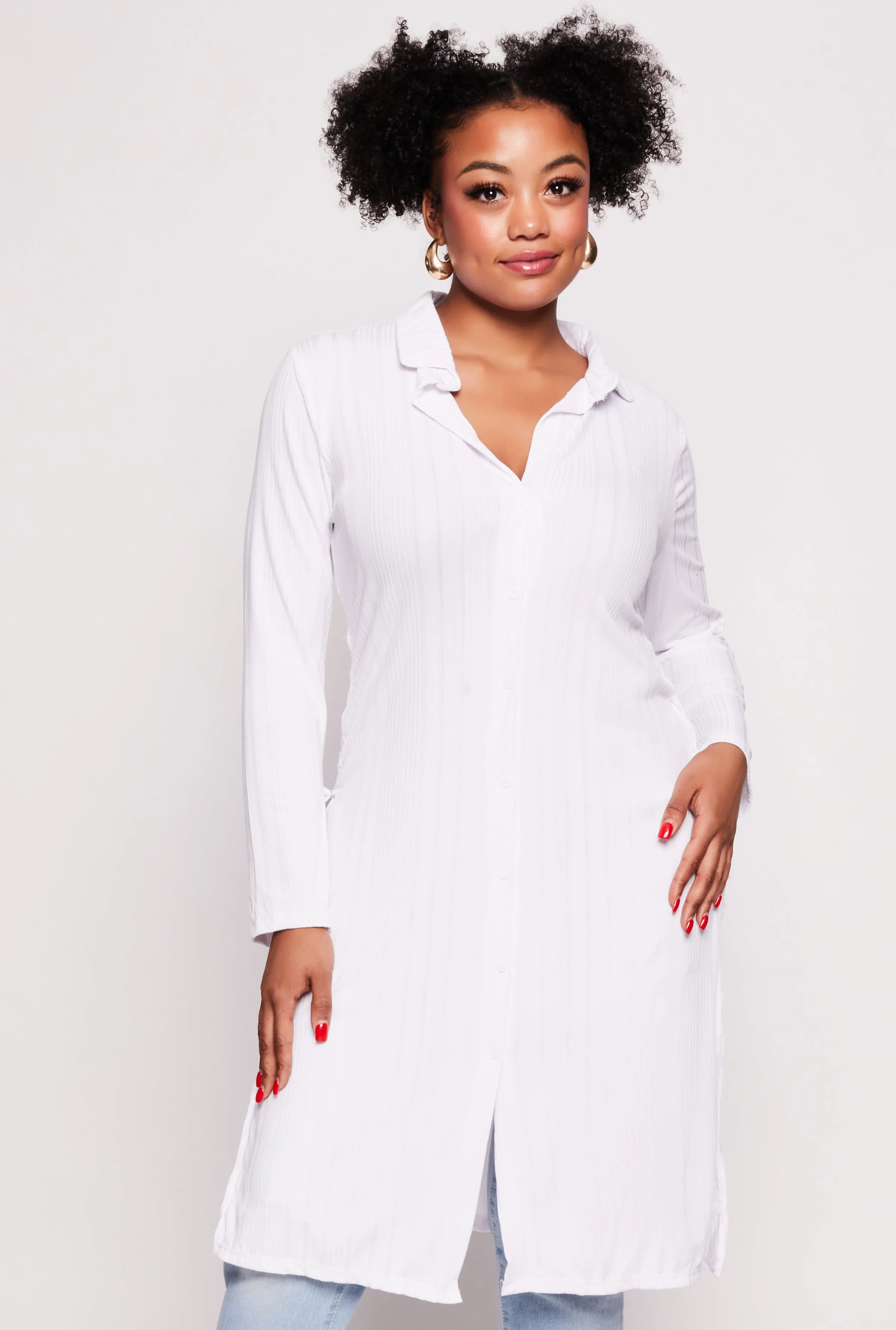 Plus Size Lace Up Side Slit Maxi Top sold by Rainbow