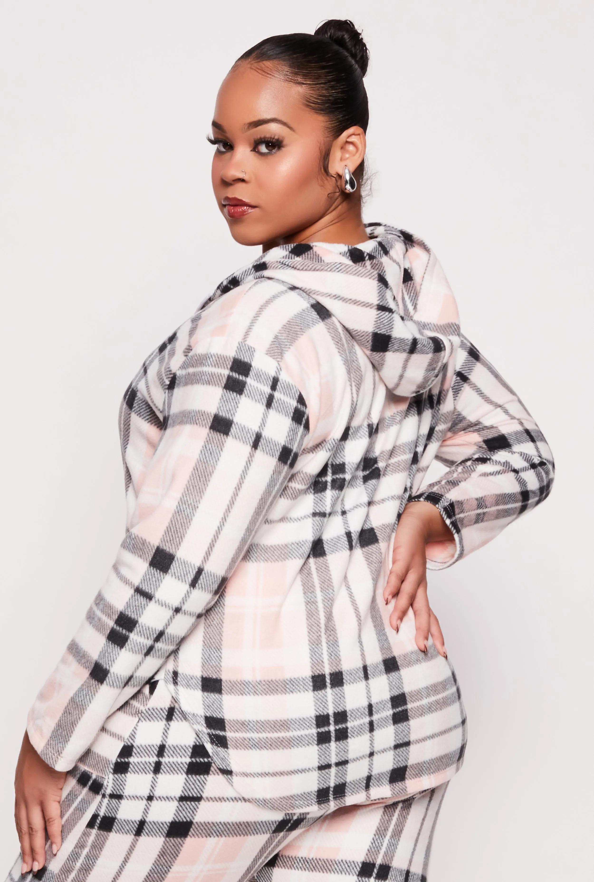 Plus Size Fleece Half Zip Hoodie sold by Rainbow product image thumbnail 3