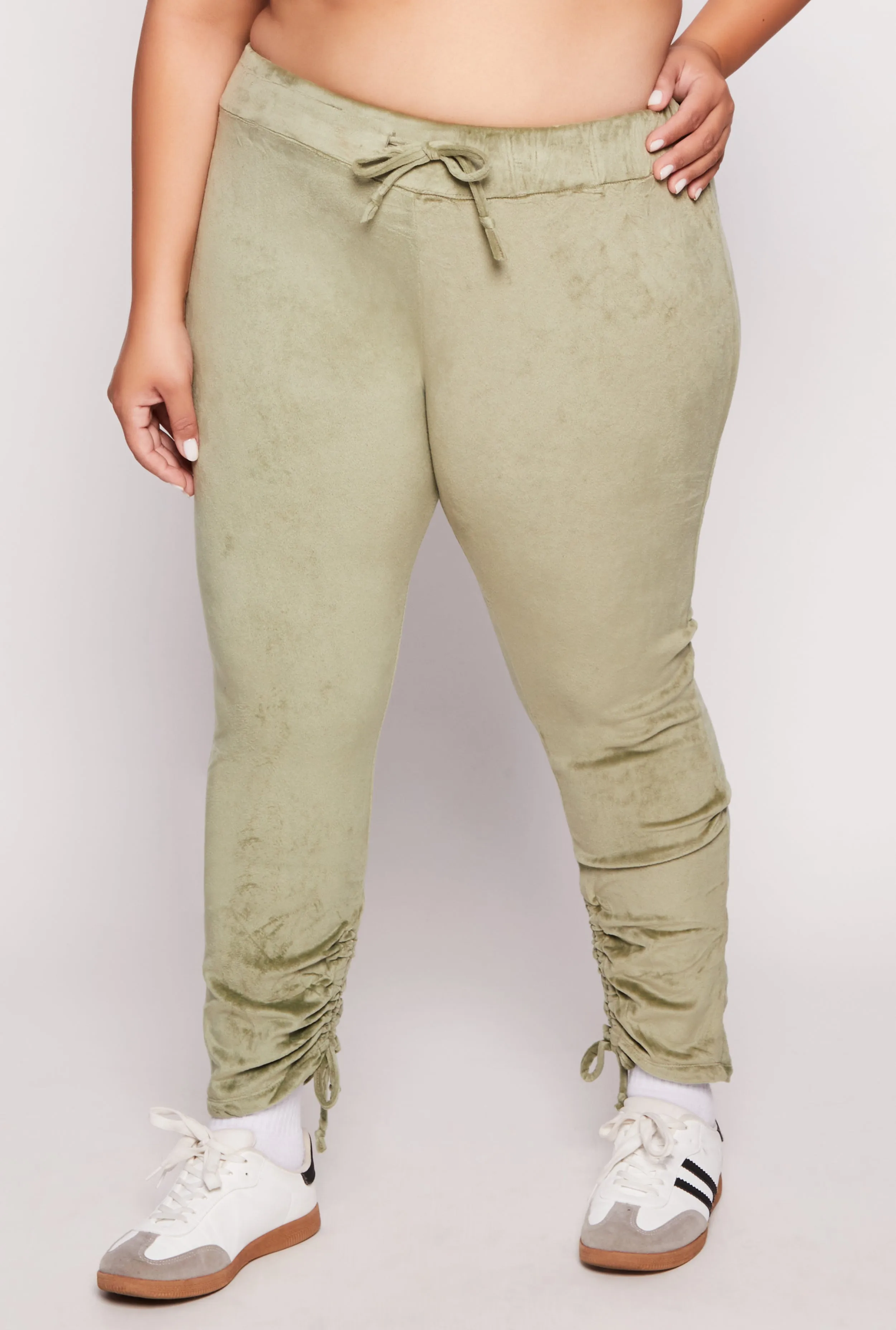 Plus Size Velour Ruched Leg Sweatpants sold by Rainbow product image thumbnail 2
