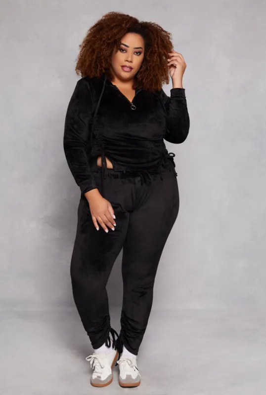 Plus Size Velour Ruched Leg Sweatpants sold by Rainbow