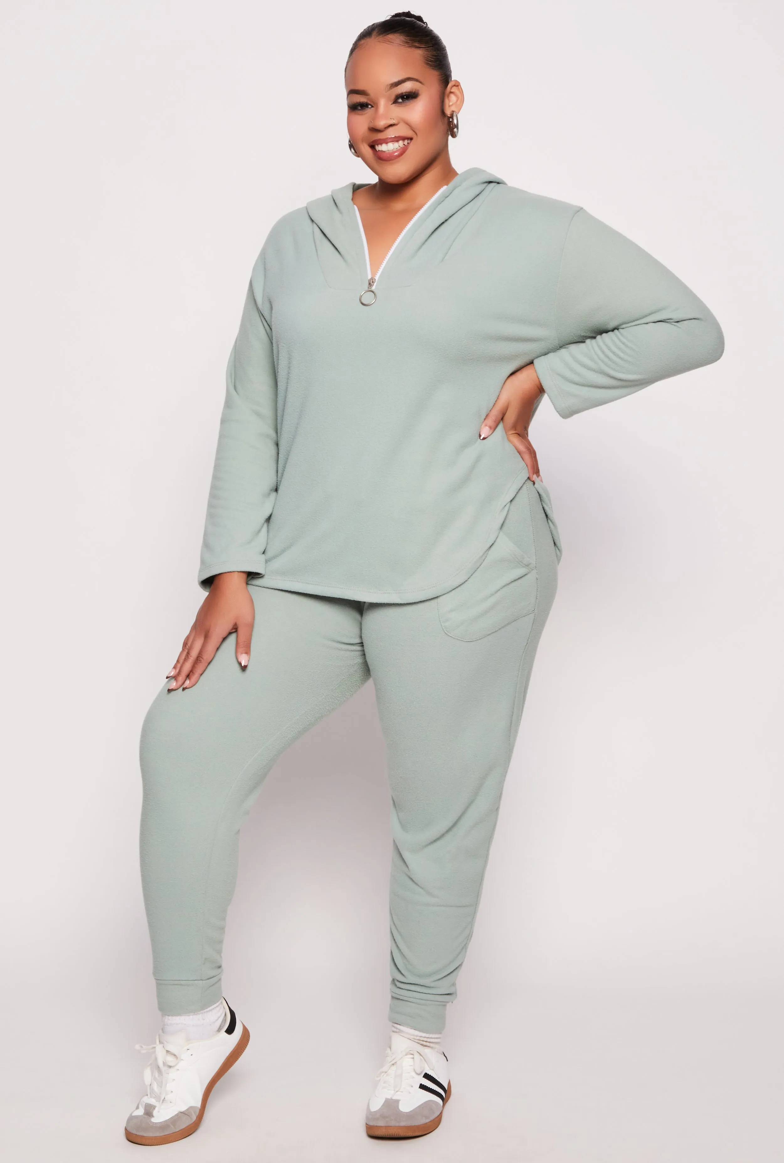 Plus Size Fleece Lined Drawstring Joggers sold by Rainbow