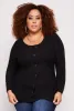 Plus Size Shadow Stripe Ruched Blouse sold by Rainbow