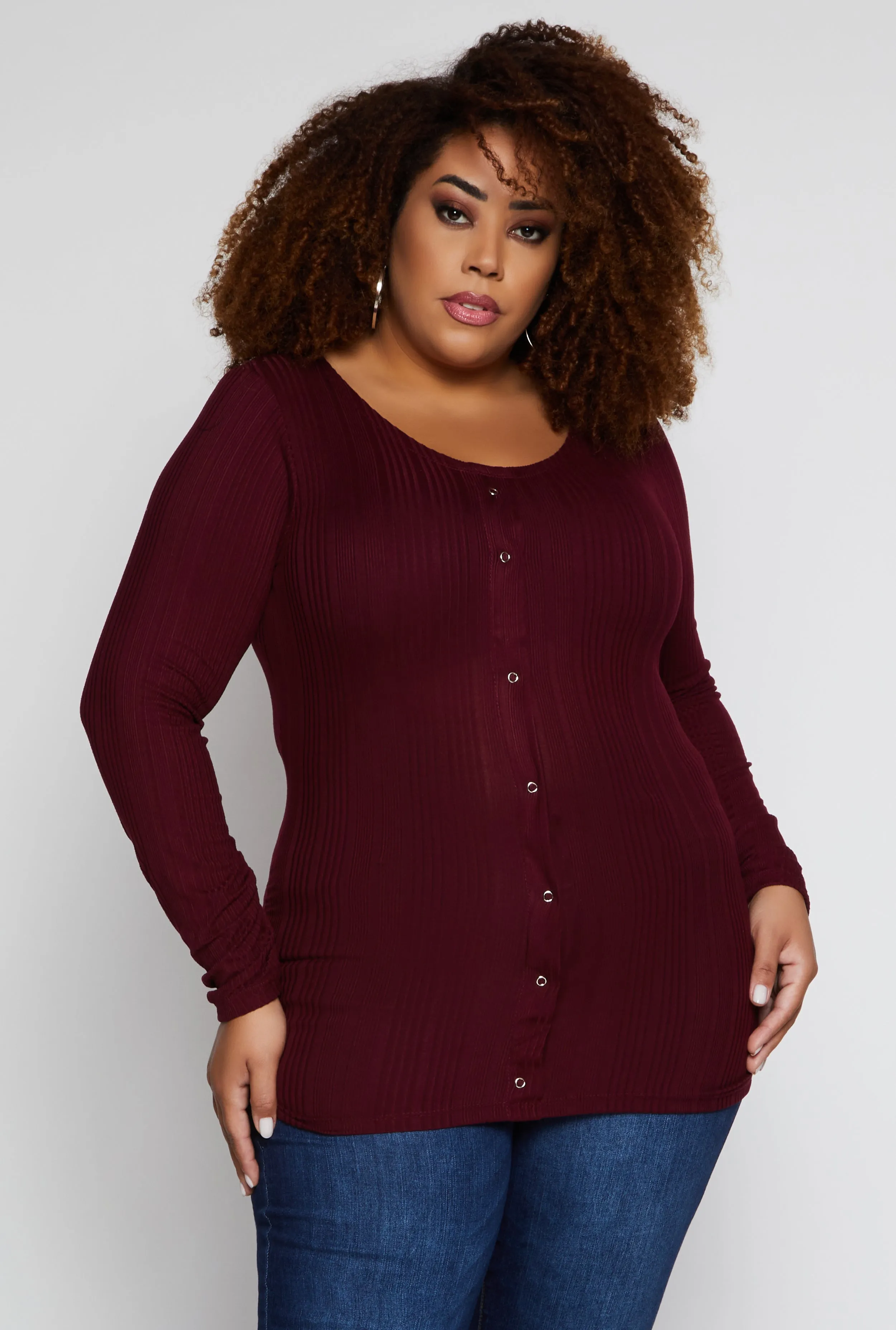 Plus Size Shadow Stripe Ruched Blouse sold by Rainbow