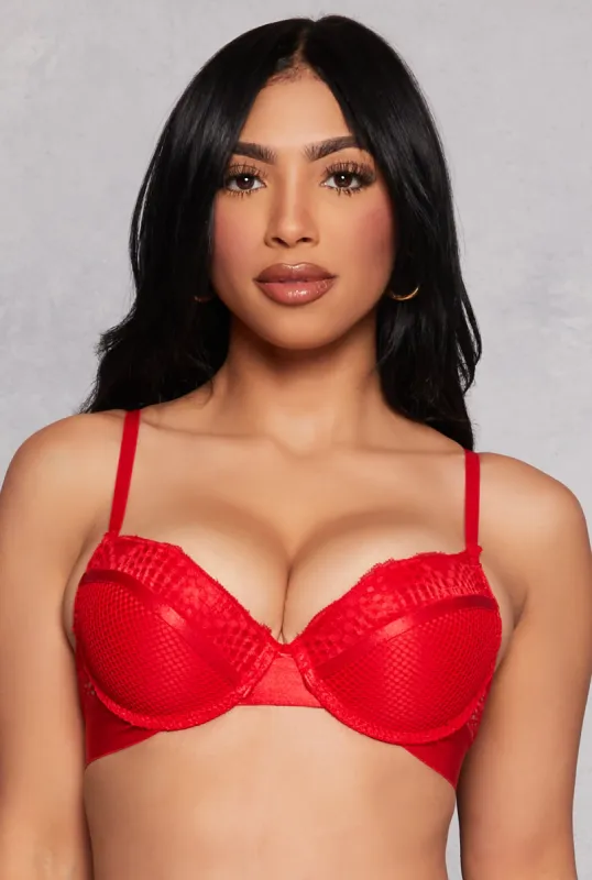 Fishnet Lace Plunge Bra sold by Rainbow