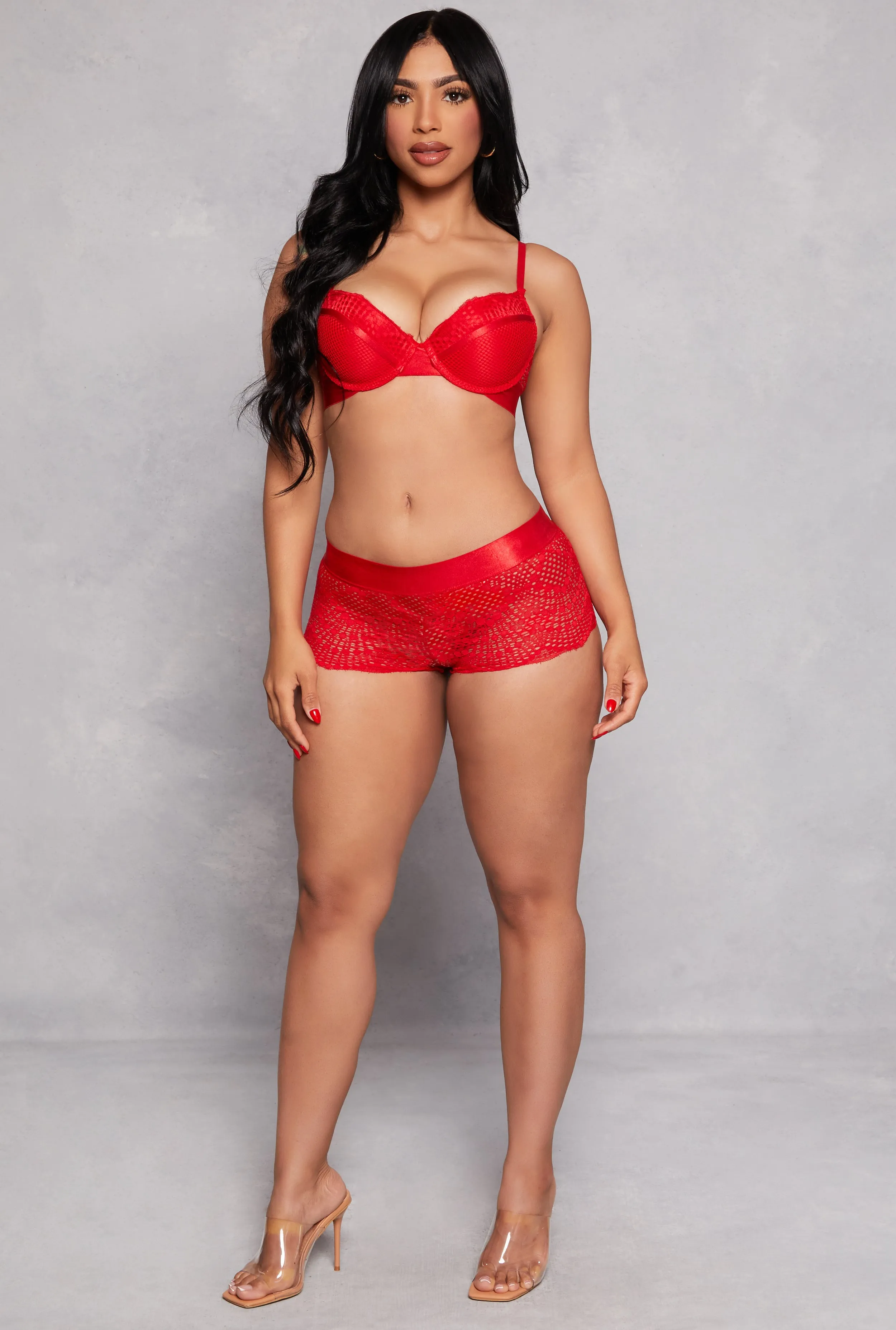 Fishnet Lace Plunge Bra sold by Rainbow product image thumbnail 2