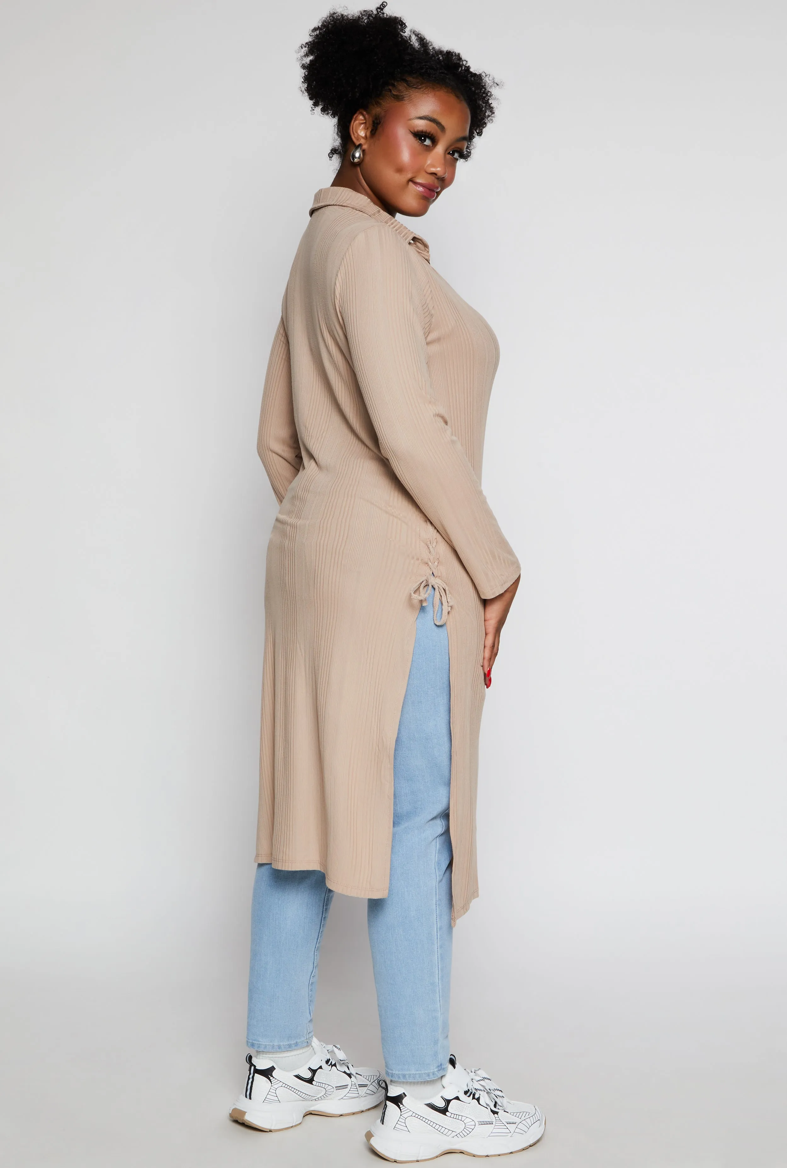 Plus Size Lace Up Side Slit Maxi Top sold by Rainbow product image thumbnail 3