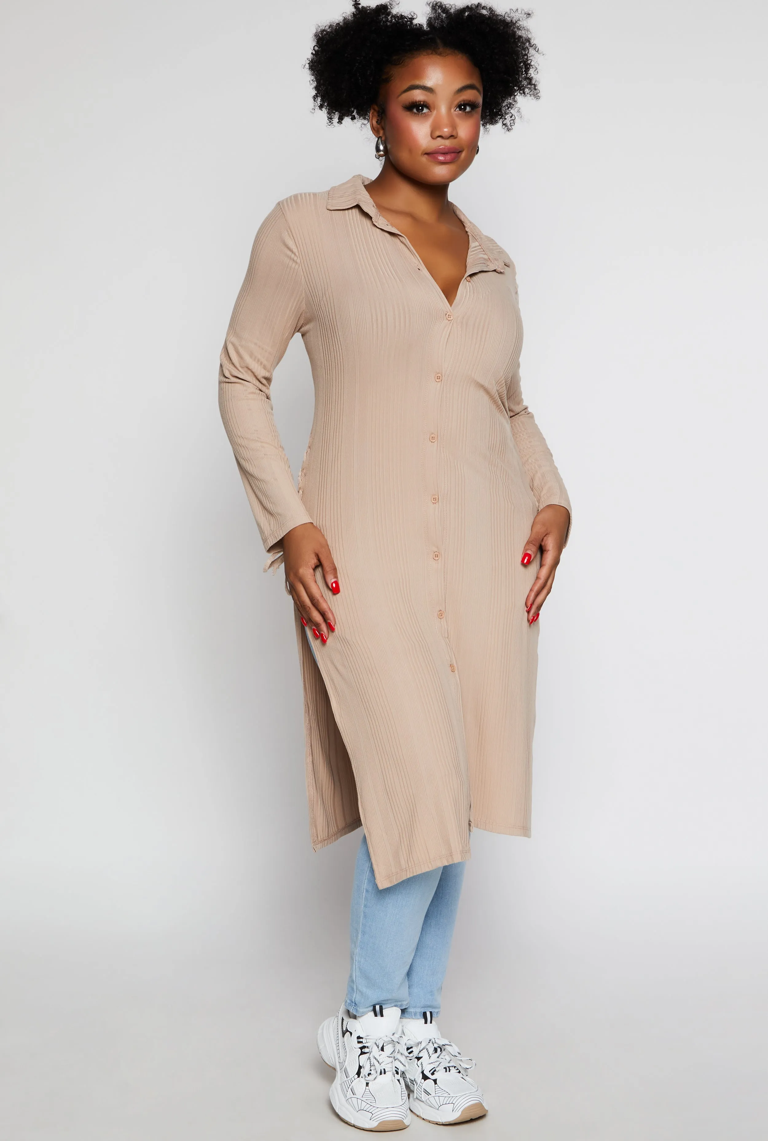 Plus Size Lace Up Side Slit Maxi Top sold by Rainbow product image thumbnail 2