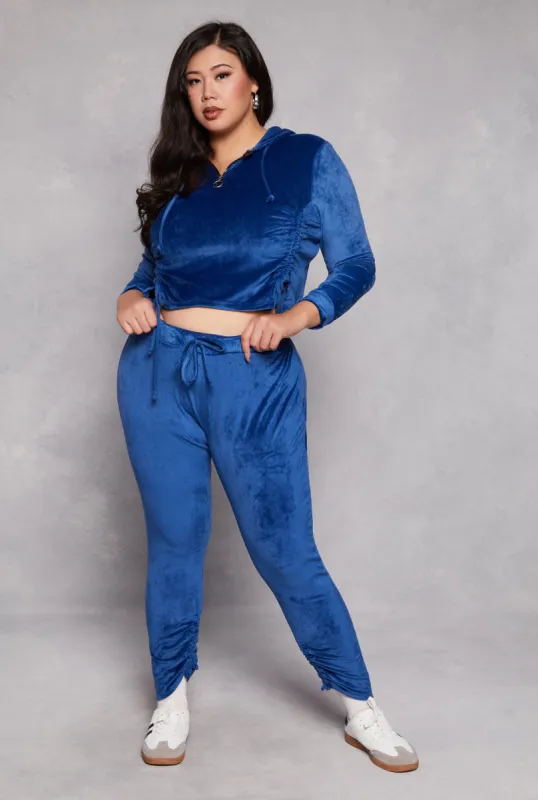 Plus Size Velour Ruched Leg Sweatpants sold by Rainbow