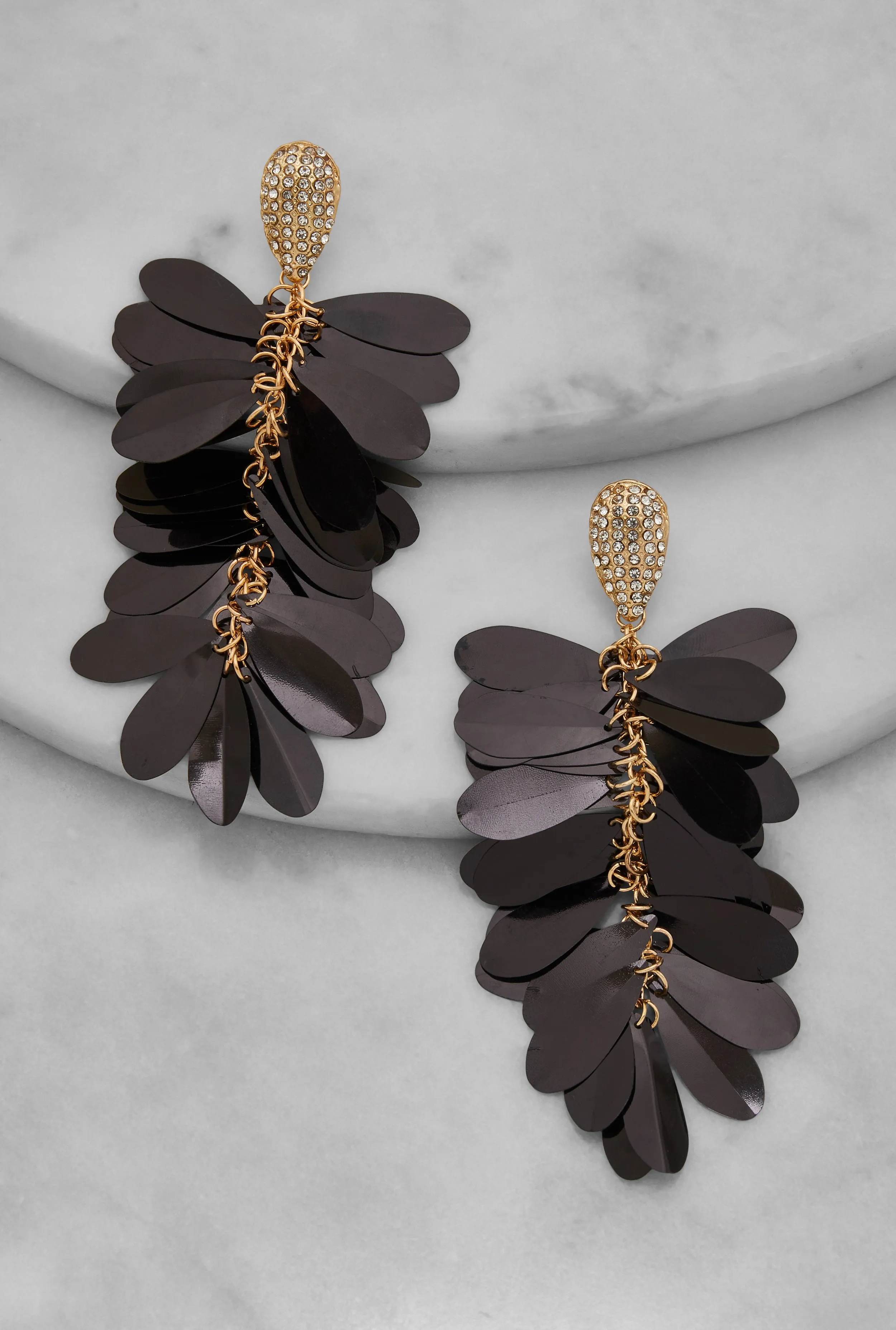 Rhinestone Sequin Drop Earrings sold by Rainbow product image thumbnail 2