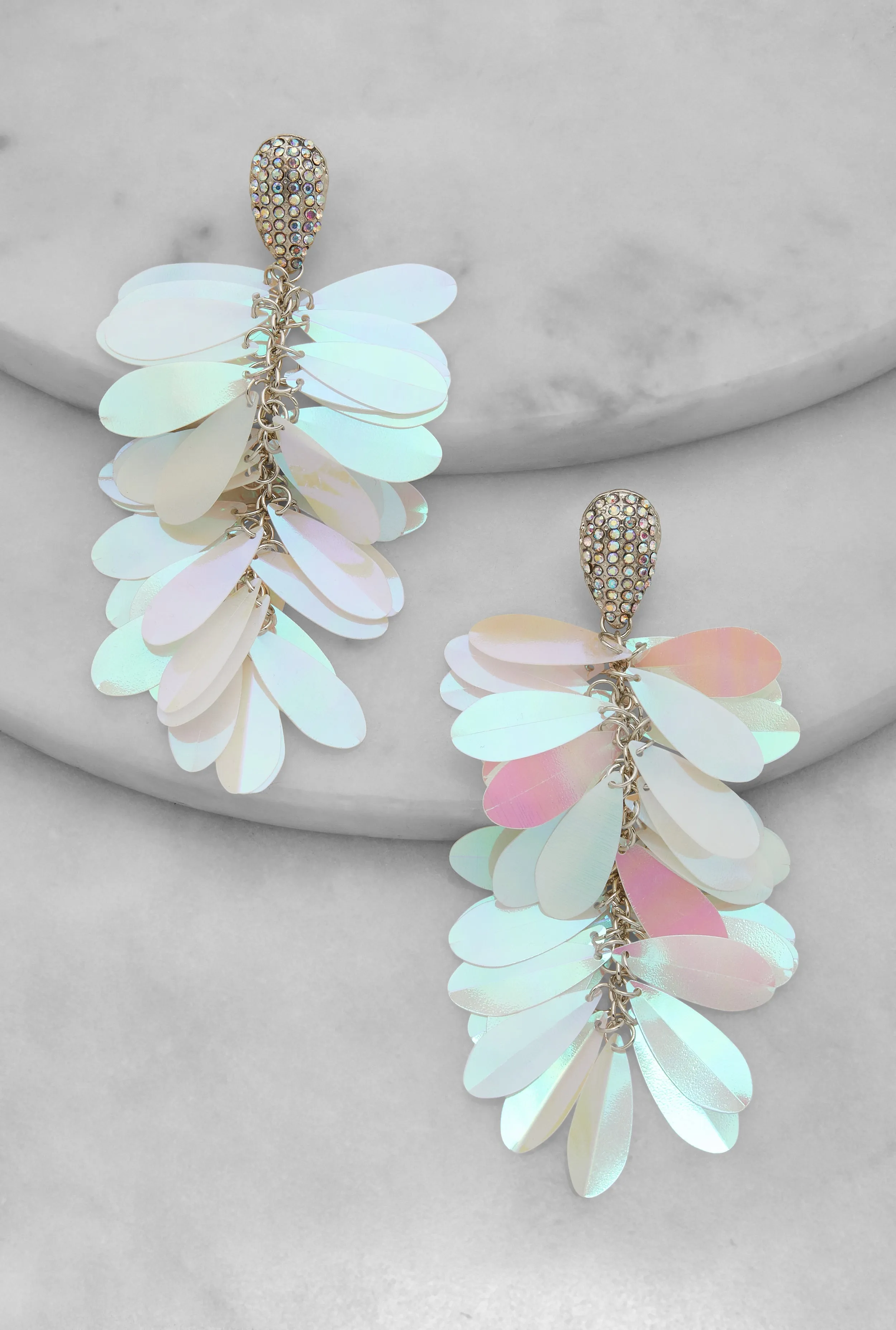 Rhinestone Sequin Drop Earrings sold by Rainbow product image thumbnail 2