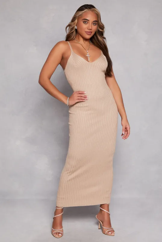Almost Famous Lurex Shadow Stripe Maxi Dress sold by Rainbow