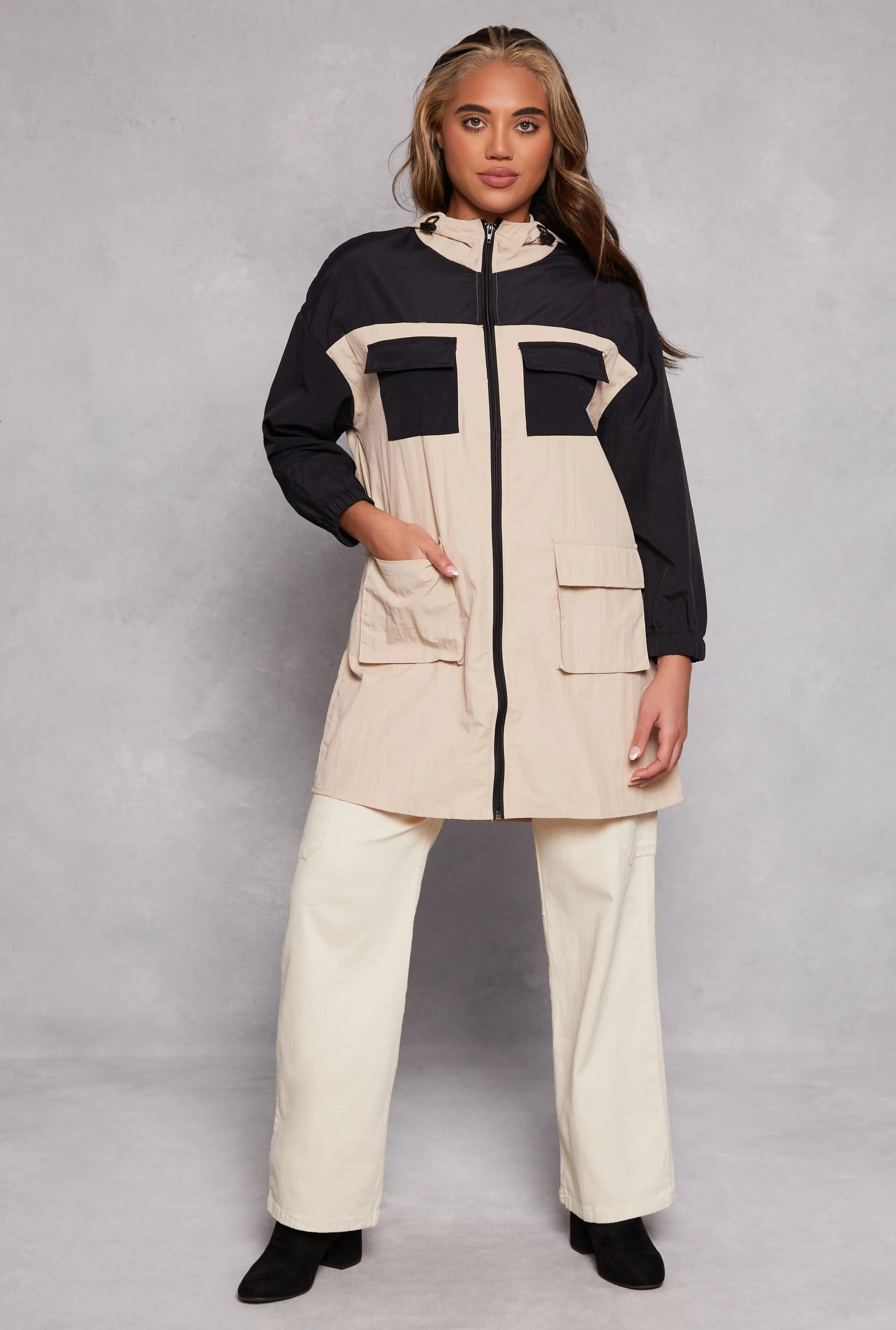 Spoon Jeans Nylon Color Block Zip Windbreaker Jacket sold by Rainbow product image thumbnail 2