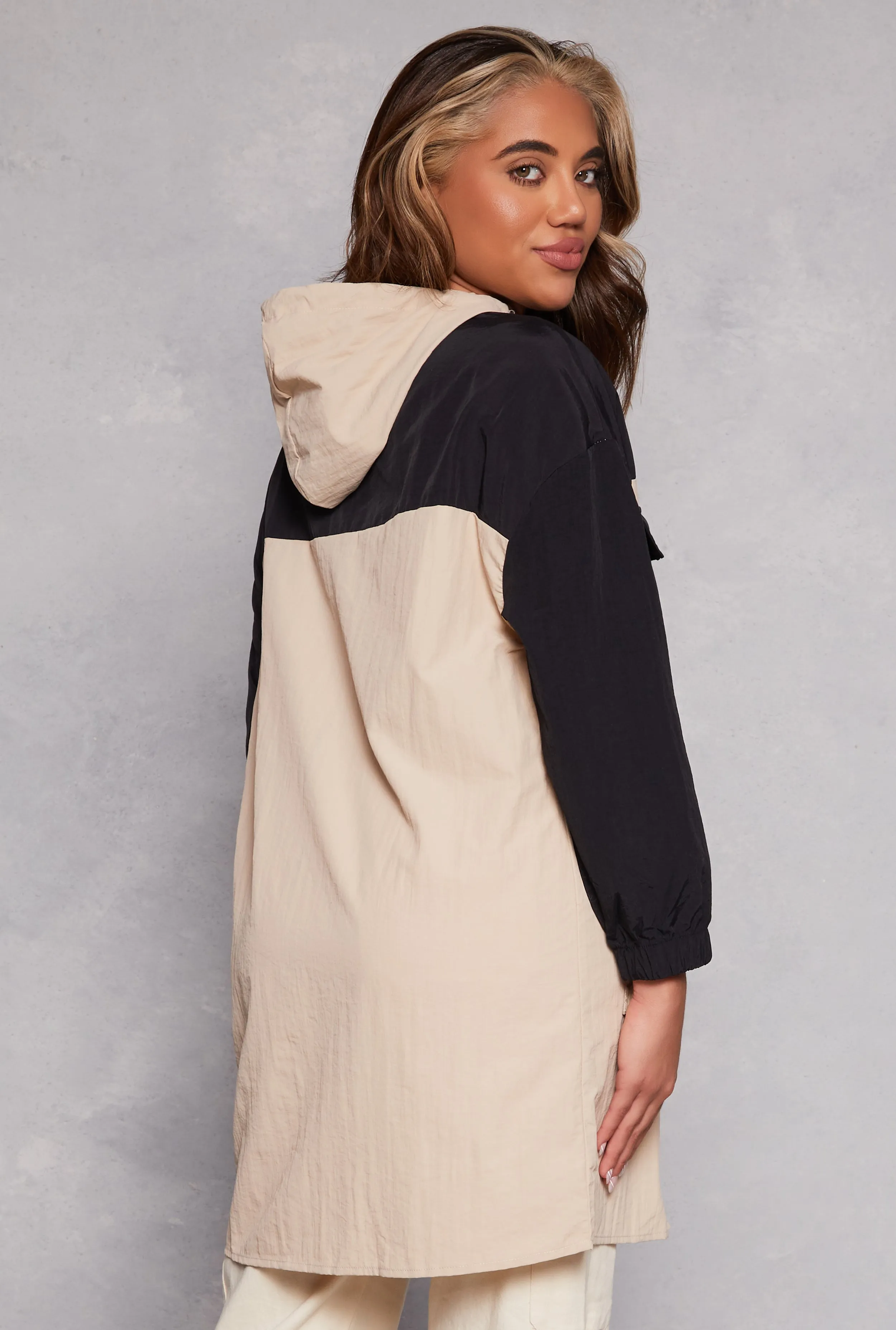 Spoon Jeans Nylon Color Block Zip Windbreaker Jacket sold by Rainbow product image thumbnail 3