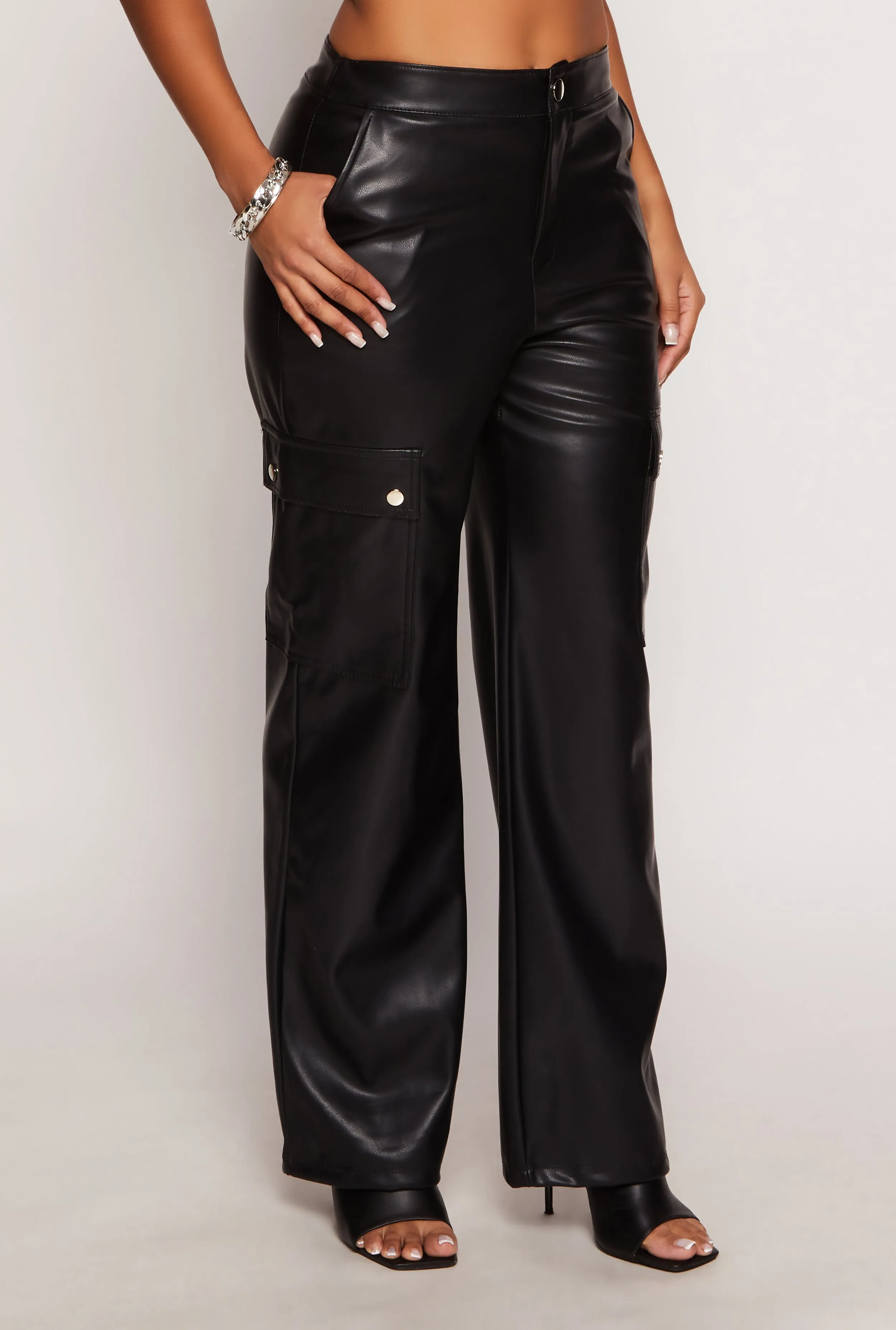 Haute Monde Faux Leather Cargo Pants sold by Rainbow product image thumbnail 2