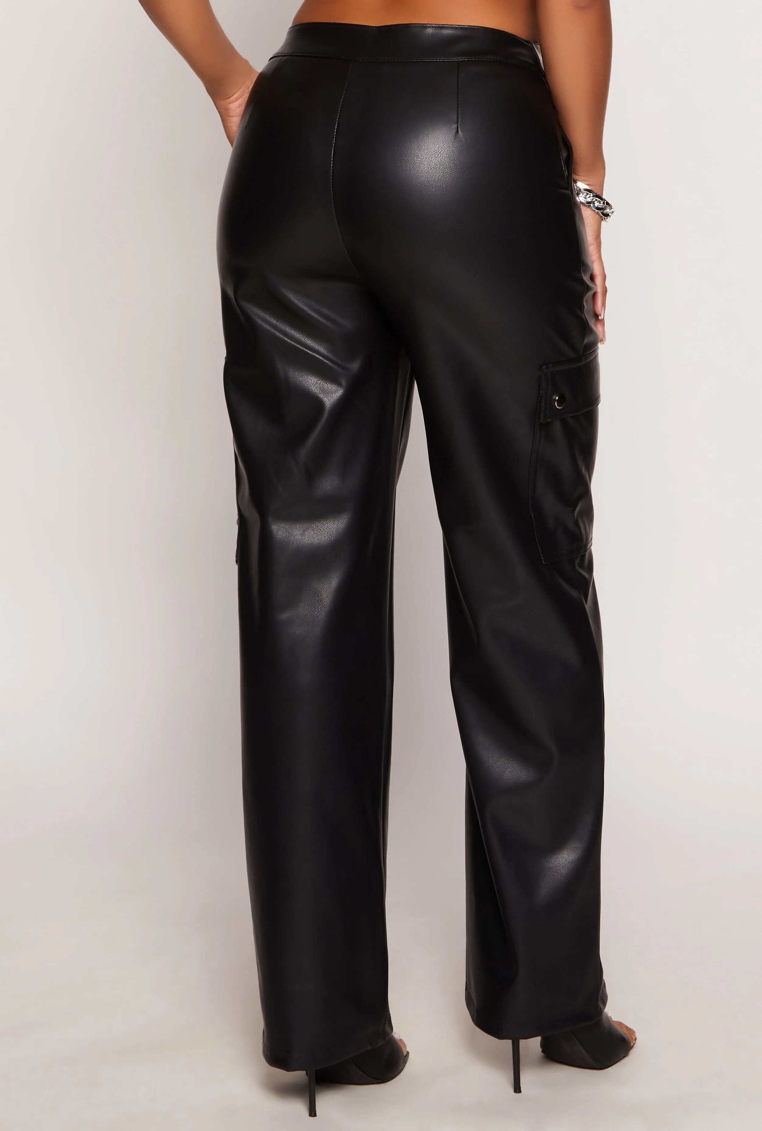 Haute Monde Faux Leather Cargo Pants sold by Rainbow product image thumbnail 3