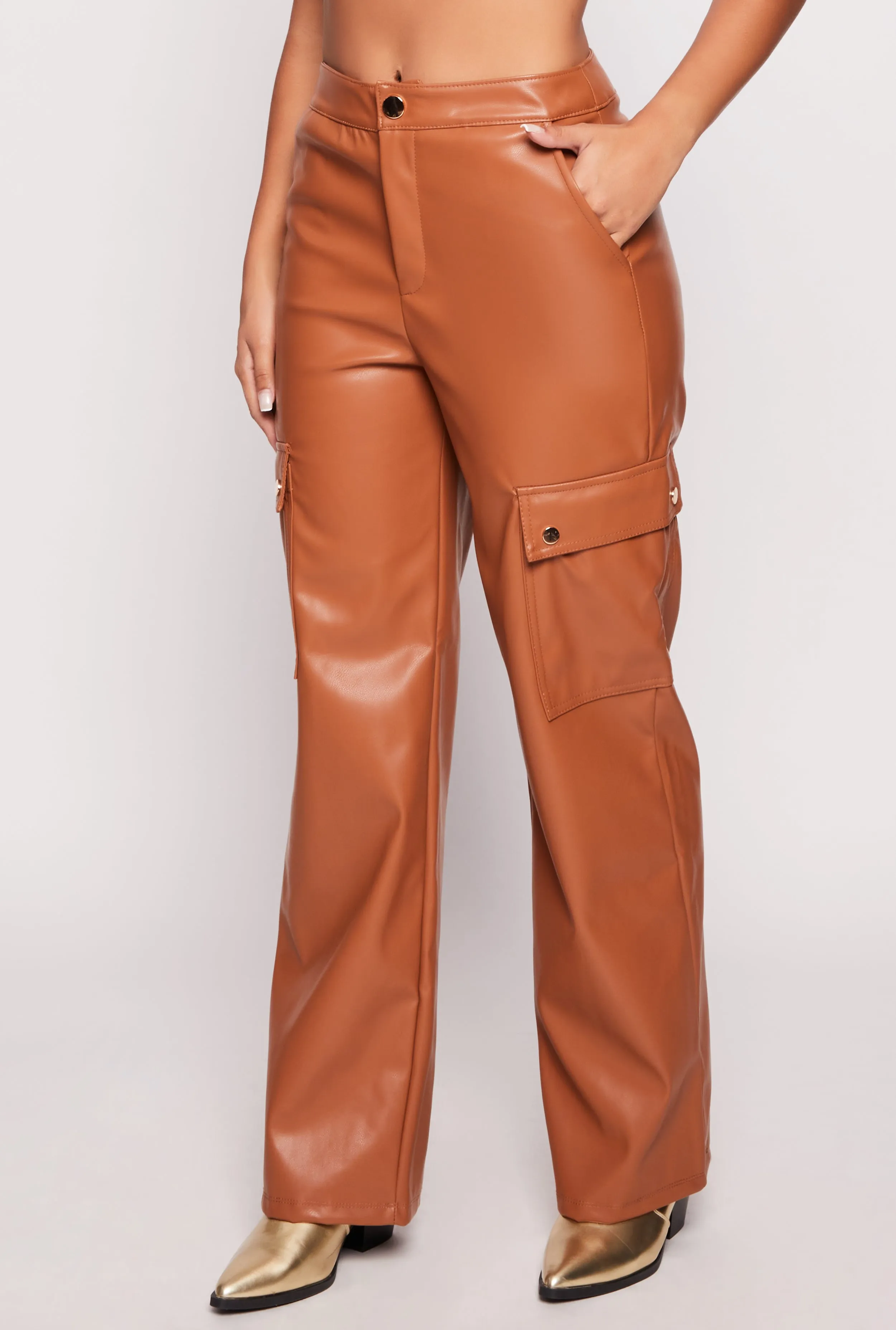 Haute Monde Faux Leather Cargo Pants sold by Rainbow product image thumbnail 2
