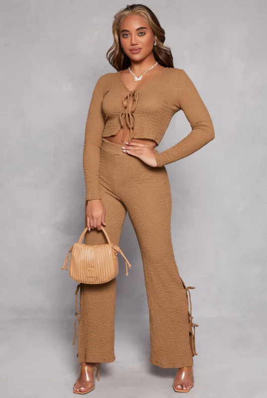 Double Side Tie Wide Leg Pants sold by Rainbow