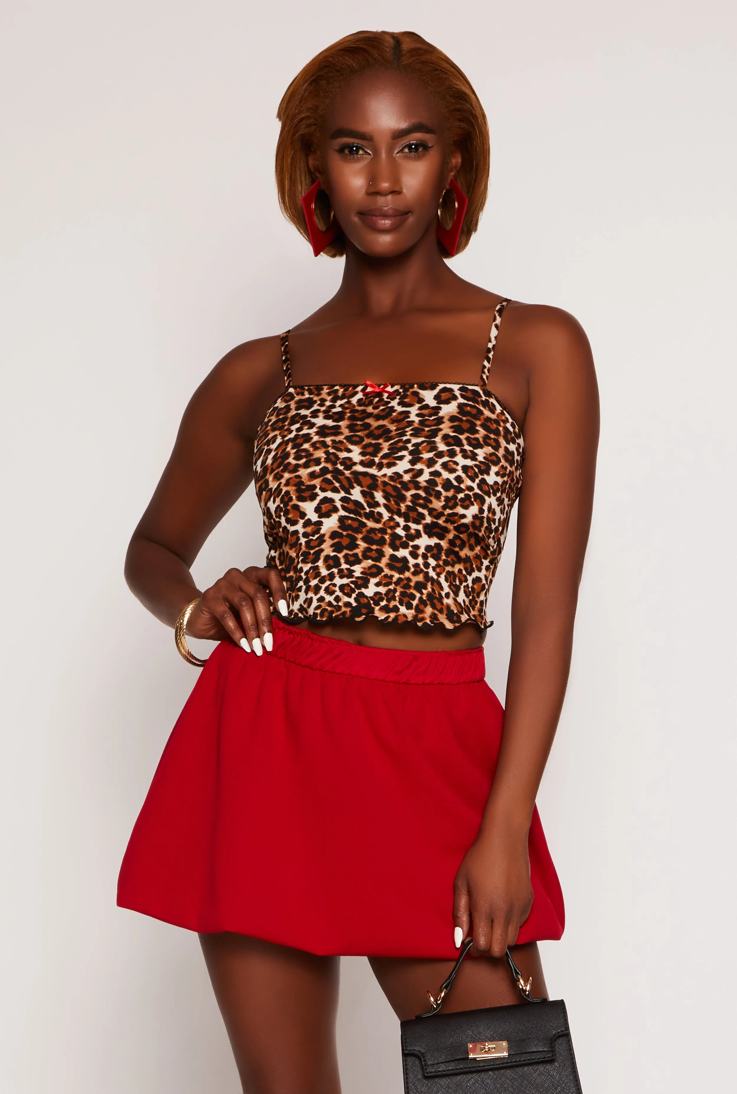 Leopard Print Lettuce Edge Cami sold by Rainbow