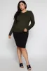 Plus Size Basic Crew Neck Long Sleeve Top sold by Rainbow
