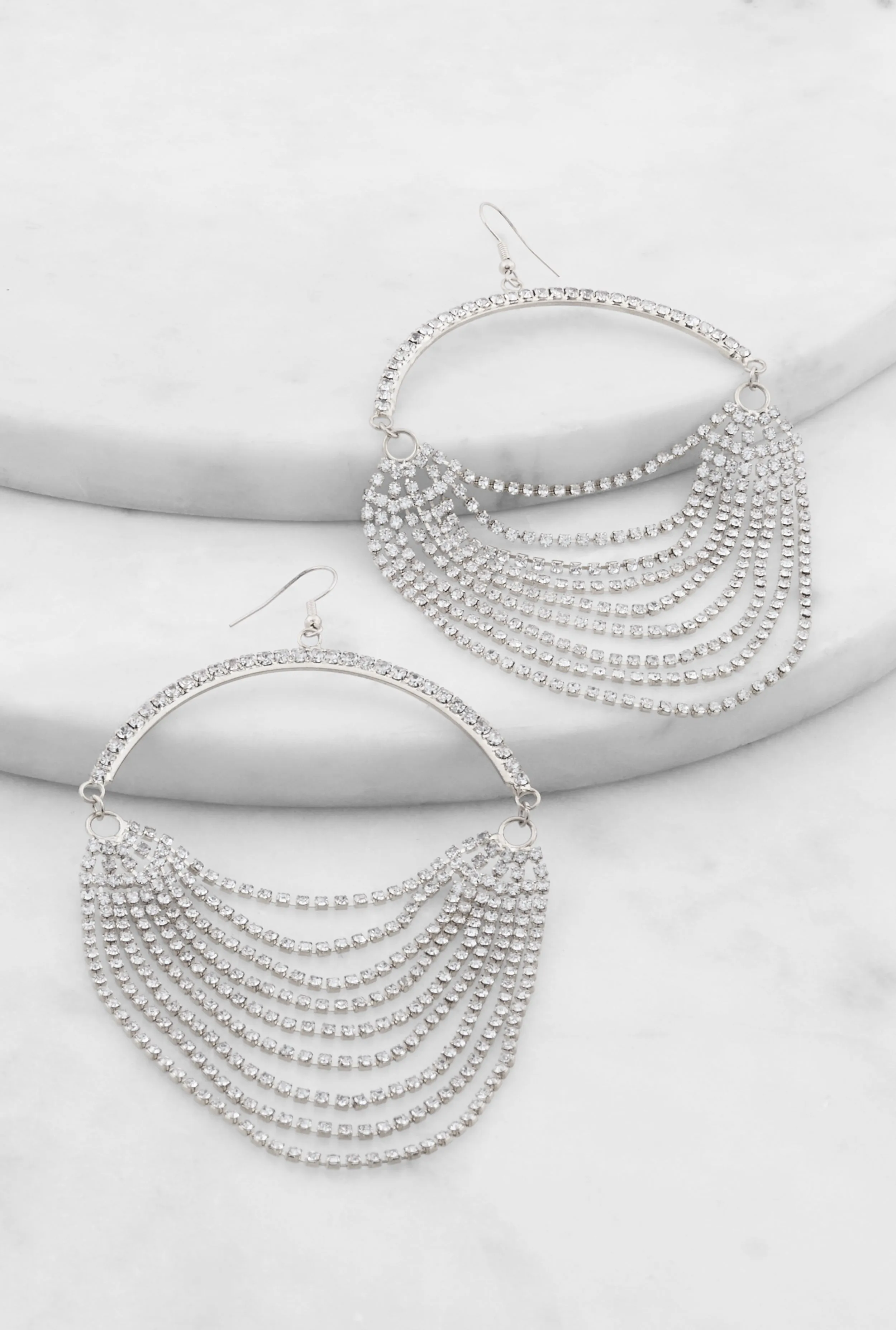 Rhinestone Chandelier Hoop Earrings sold by Rainbow product image thumbnail 2