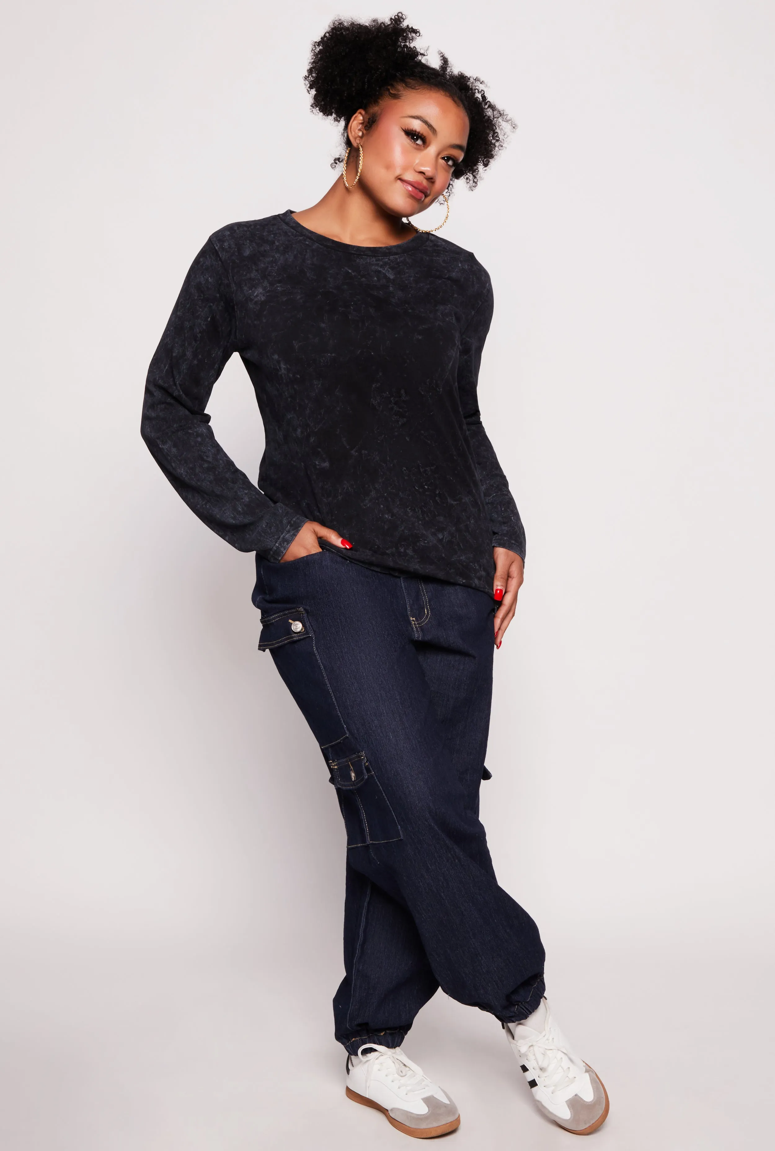 Plus Size Basic Crew Neck Long Sleeve Top sold by Rainbow product image thumbnail 2