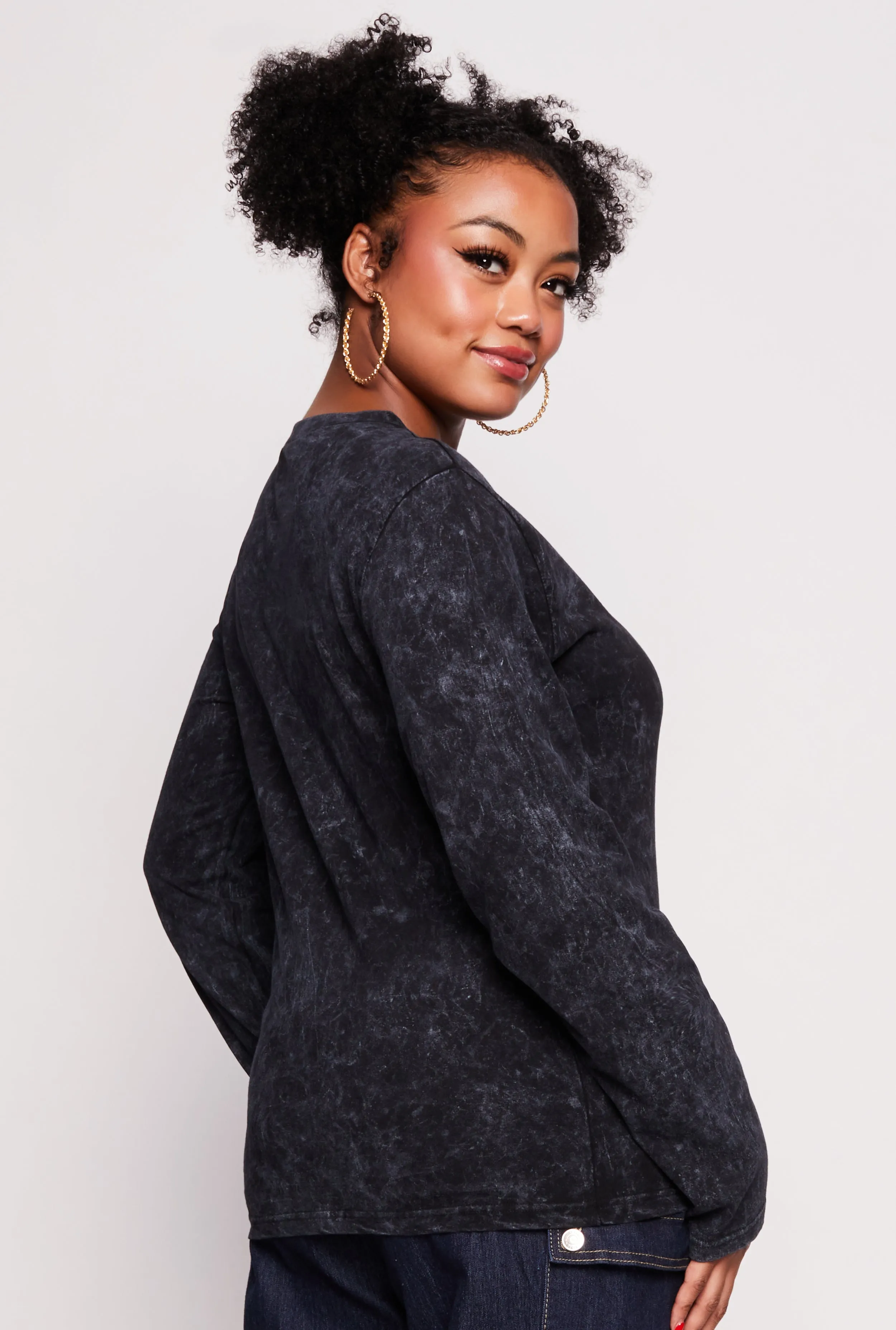 Plus Size Basic Crew Neck Long Sleeve Top sold by Rainbow product image thumbnail 3