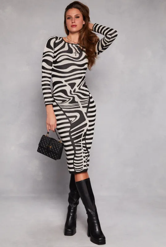 Almost Famous Abstract Sweater Dress sold by Rainbow