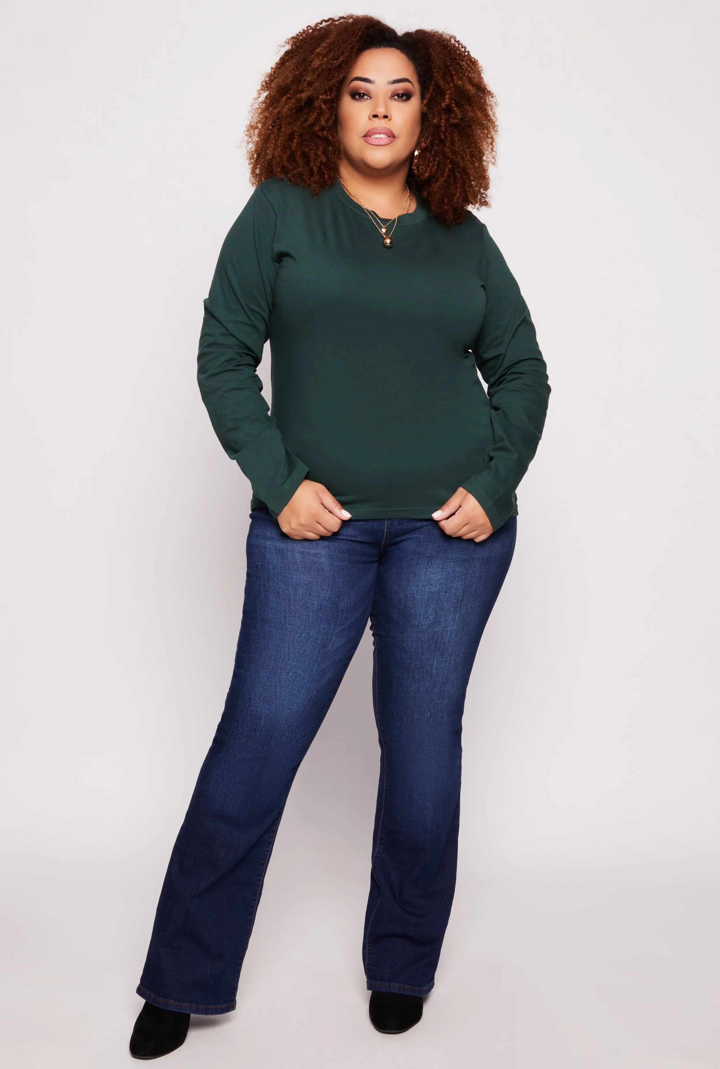 Plus Size Basic Crew Neck Long Sleeve Top sold by Rainbow product image thumbnail 2