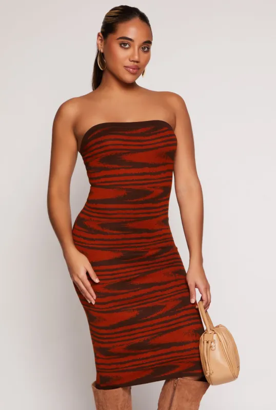 Almost Famous Abstract Tube Sweater Dress sold by Rainbow