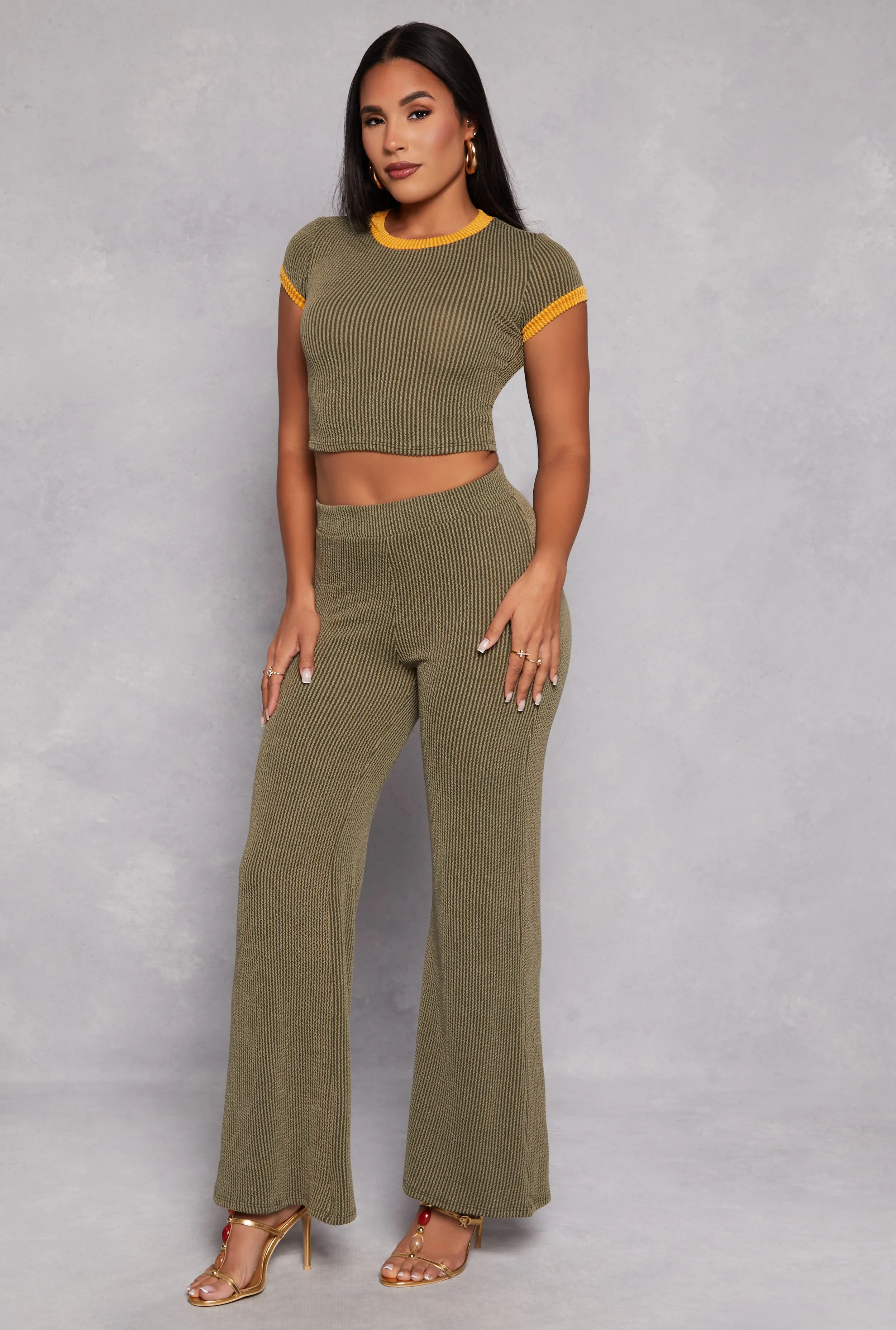 Ribbed Knit Ringer Crop Top sold by Rainbow product image thumbnail 2