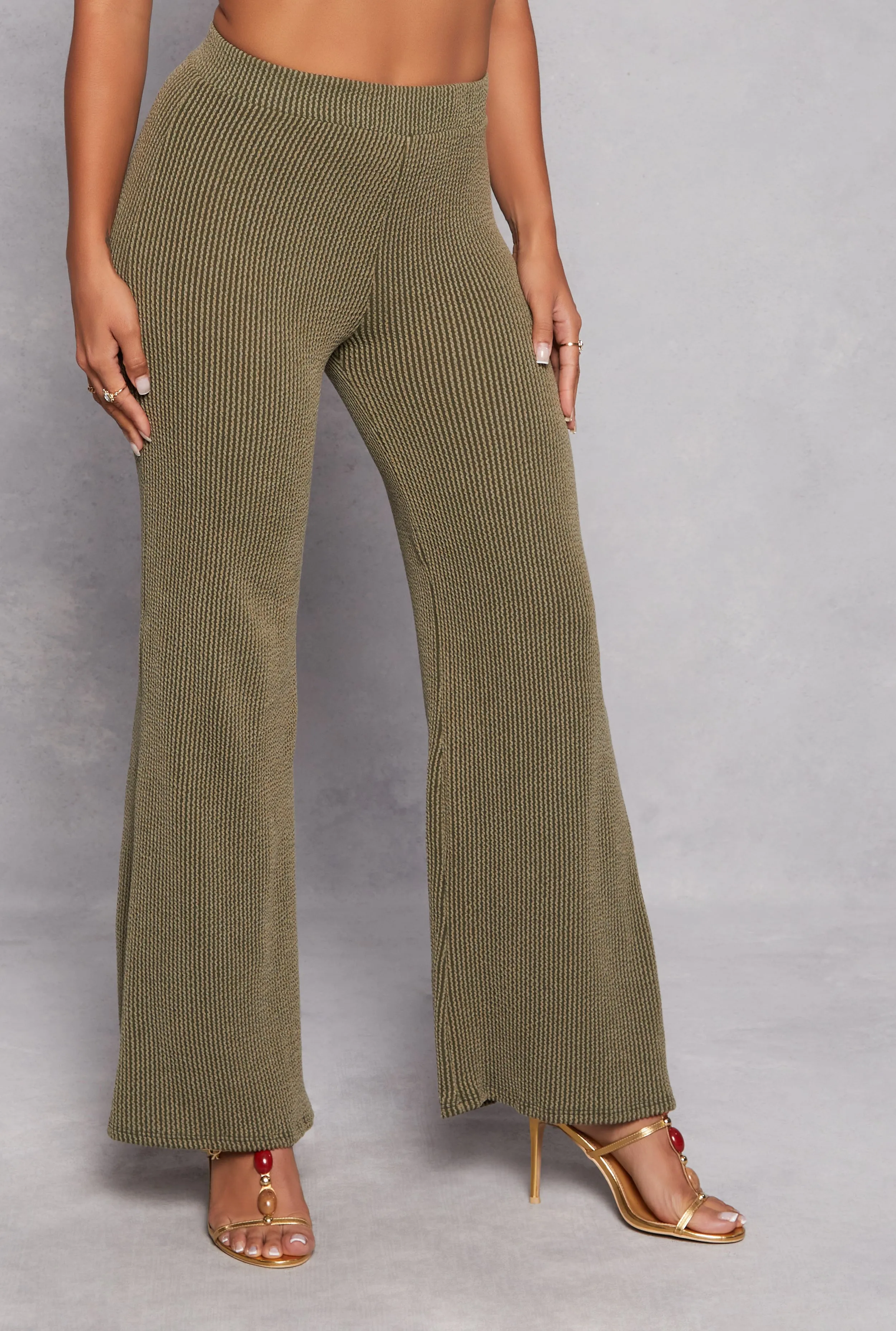 High Waist Ribbed Knit Wide Leg Pants sold by Rainbow product image thumbnail 2