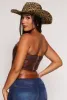 Faux Leather Corset Tube Top sold by Rainbow
